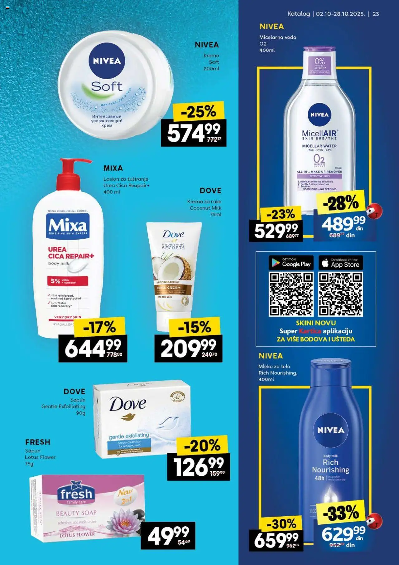Idea katalog - važi od 02.10.2025 | Strana: 23 | Proizvode: Mleko, Micelarna voda, Sapun, Dove