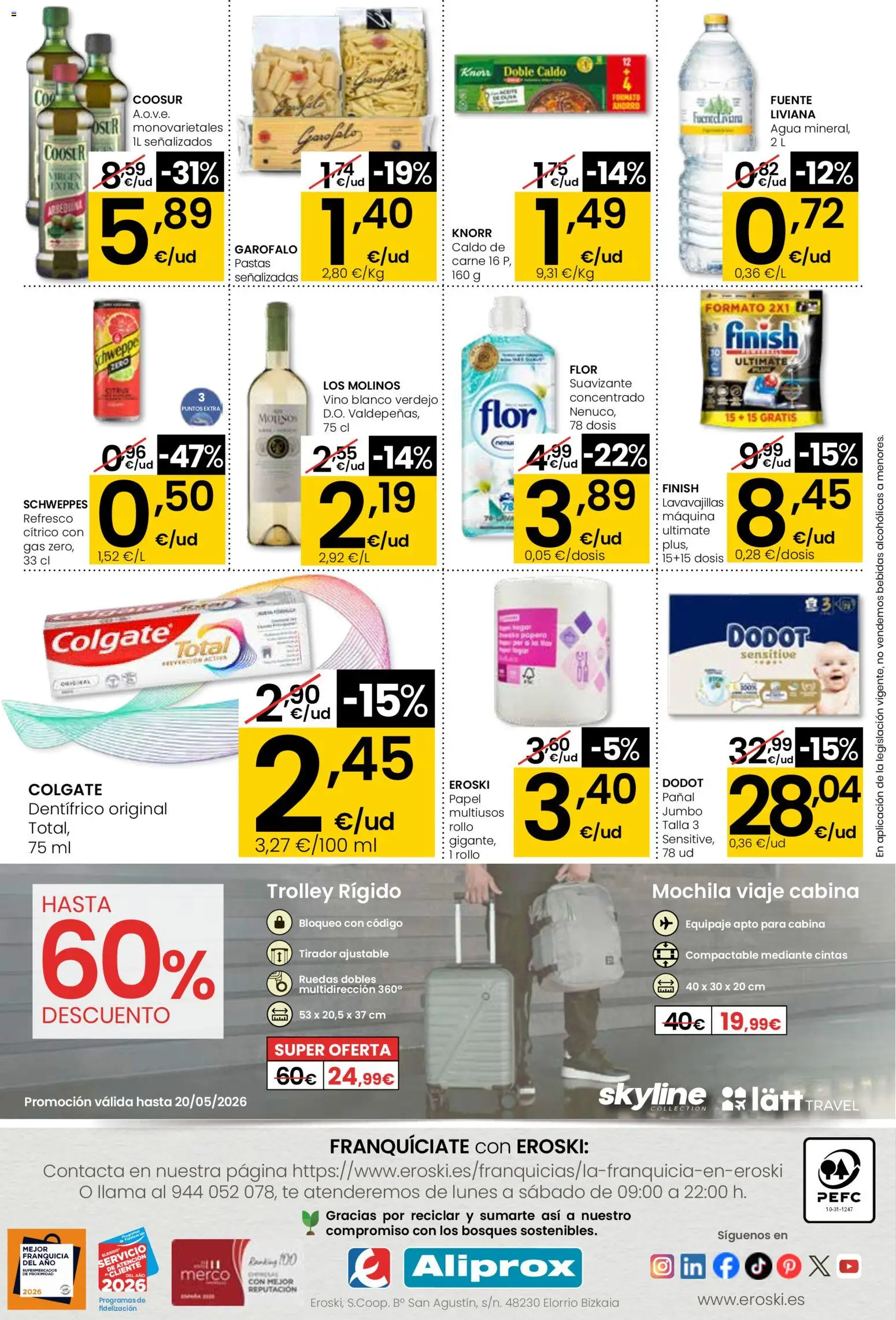 Eroski Aliprox  │ válido desde el 12.03.2026 | Página: 4 | Productos: Mochila, Té, Suavizante, Lavavajillas