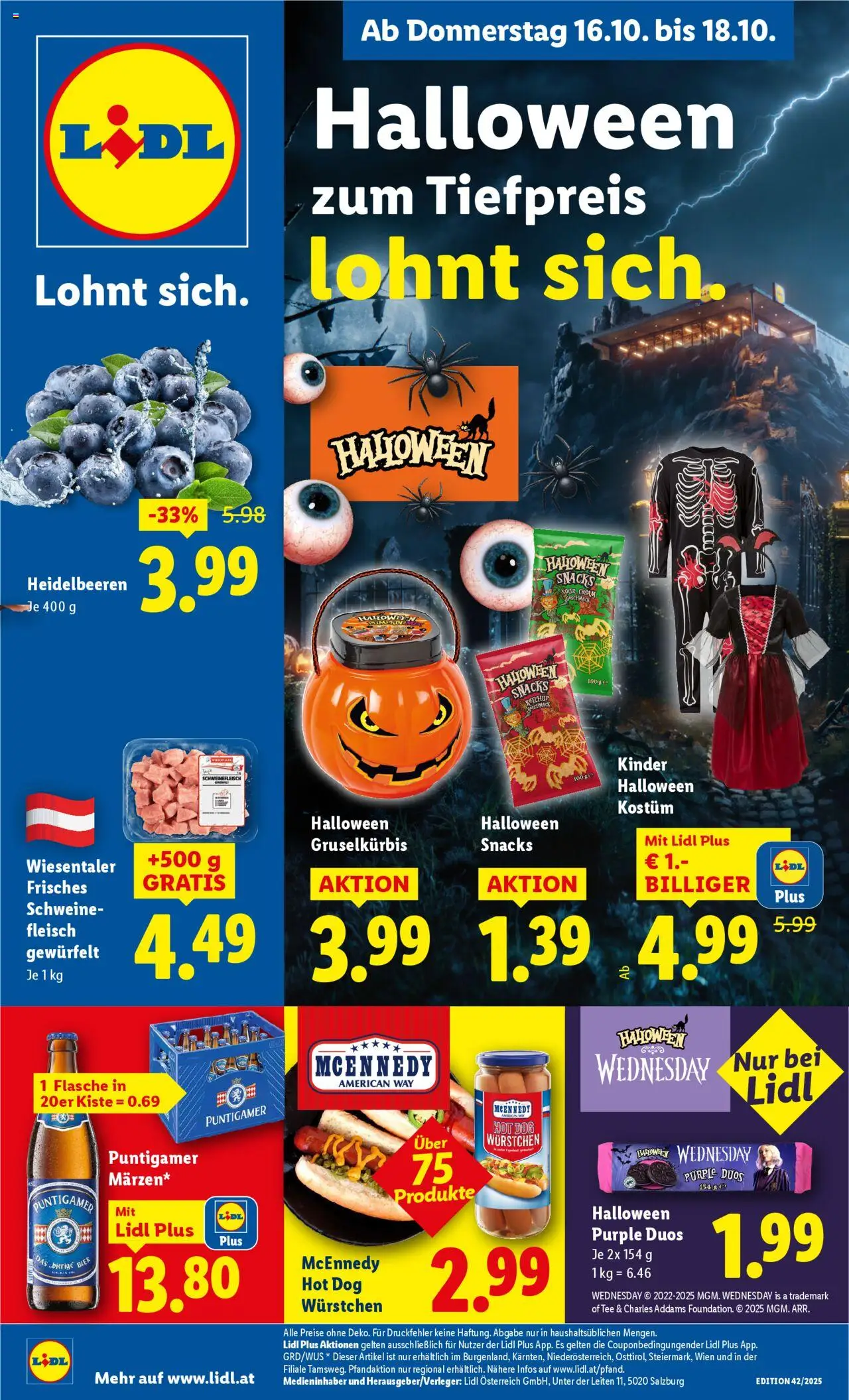 Lidl - Eisenstadt, Ebenfurth, Mattersburg gültig ab 16.10.2025 | Seite: 1 | Produkte: Ketchup, Bier, Schweinefleisch, Tee