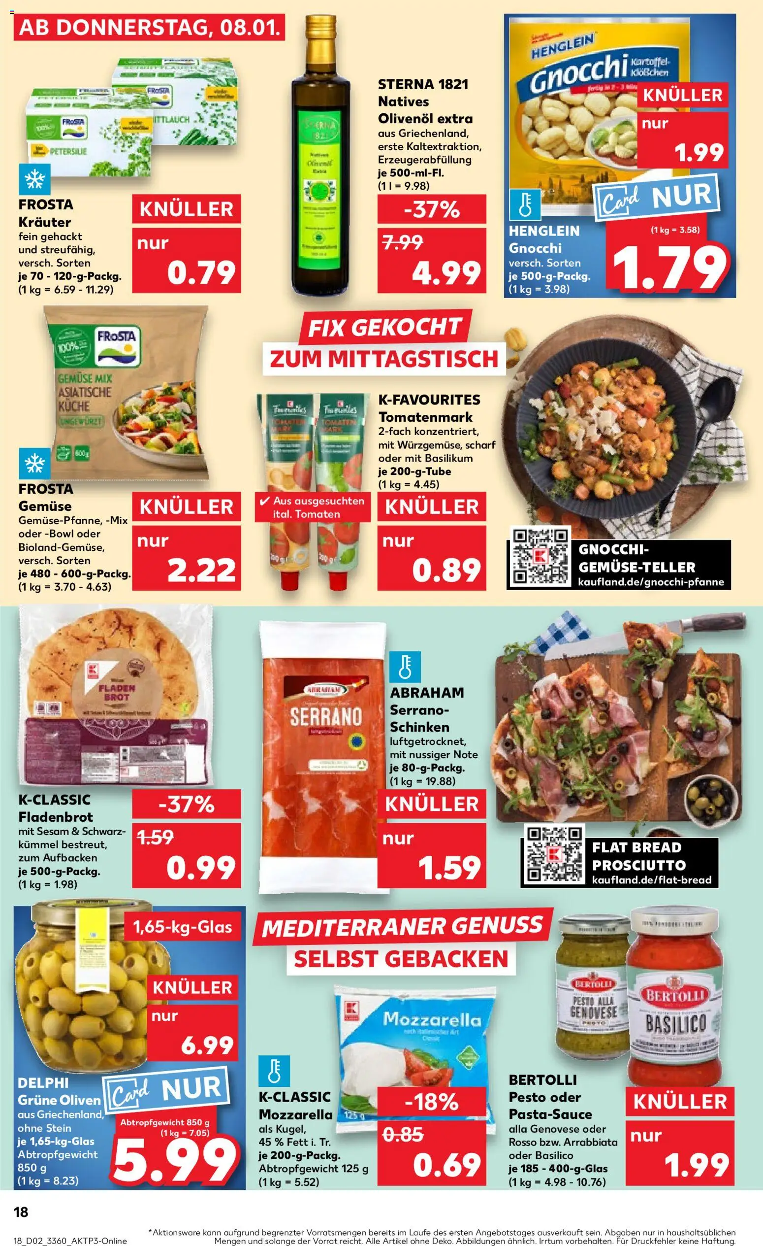 Kaufland prospekt Berlin	 – gültig ab 08.01.2026 | Seite: 18 | Produkte: Küche, Frosta, Gemüse, Brot