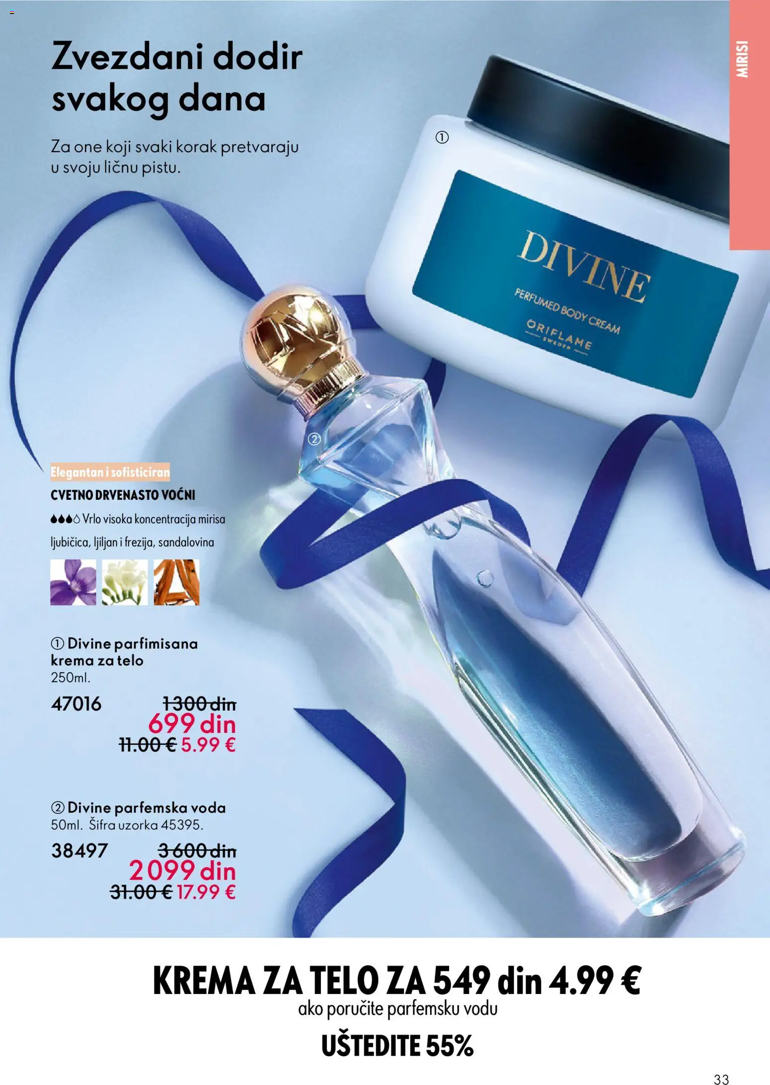 Oriflame katalog - važi od 10.12.2025 | Strana: 33 | Proizvode: Voda, Krema, Krema za telo