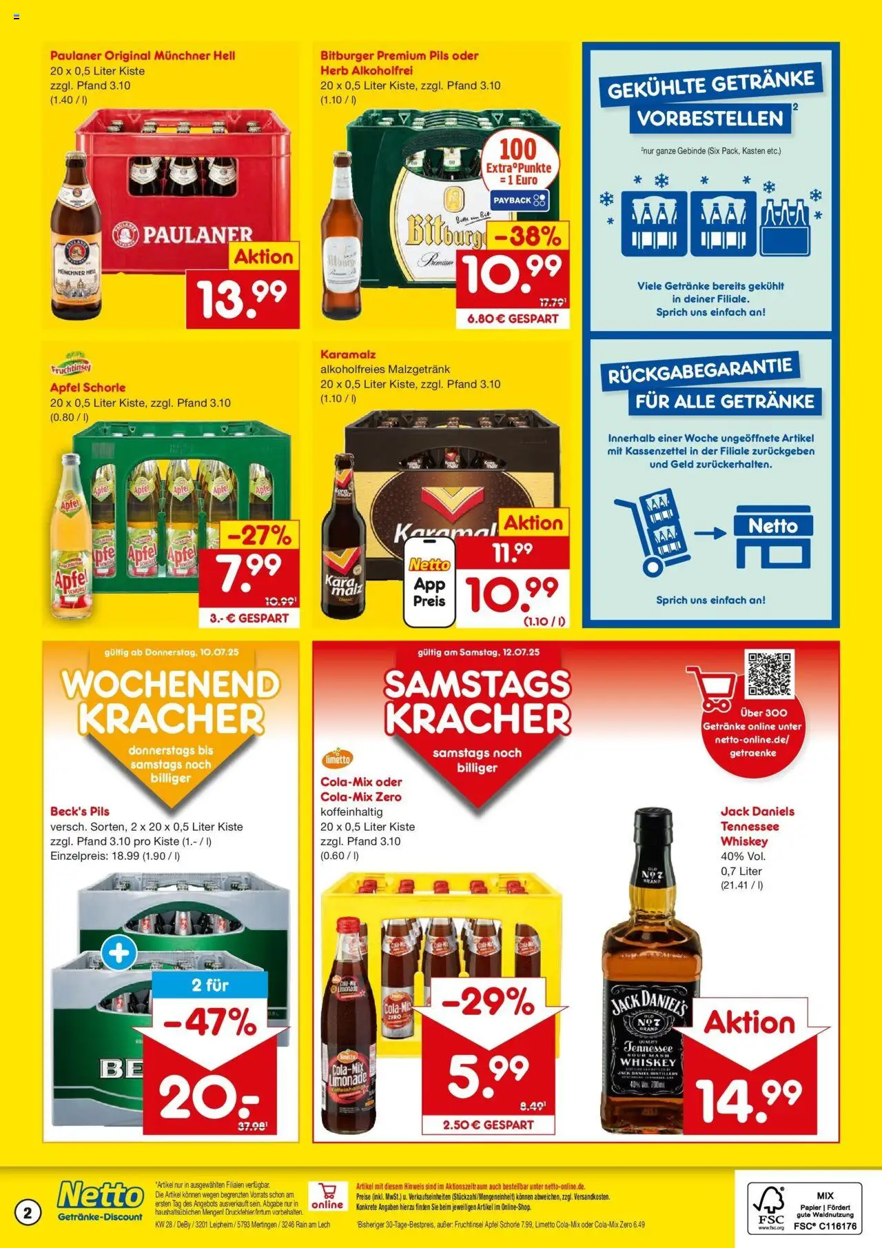 Netto Marken-Discount prospekt Leipheim	 - gültig ab dem 07.07.2025 | Seite: 2 | Produkte: Bitburger, Pils, Whiskey, Paulaner