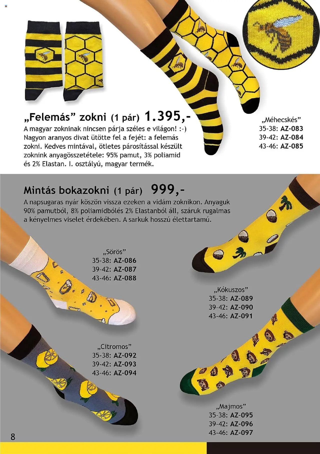 Betly akciós ujság - amely érvényes a következő dátumtól: 16.06.2025 | Oldal: 8 | Termékek: Bokazokni, Zokni