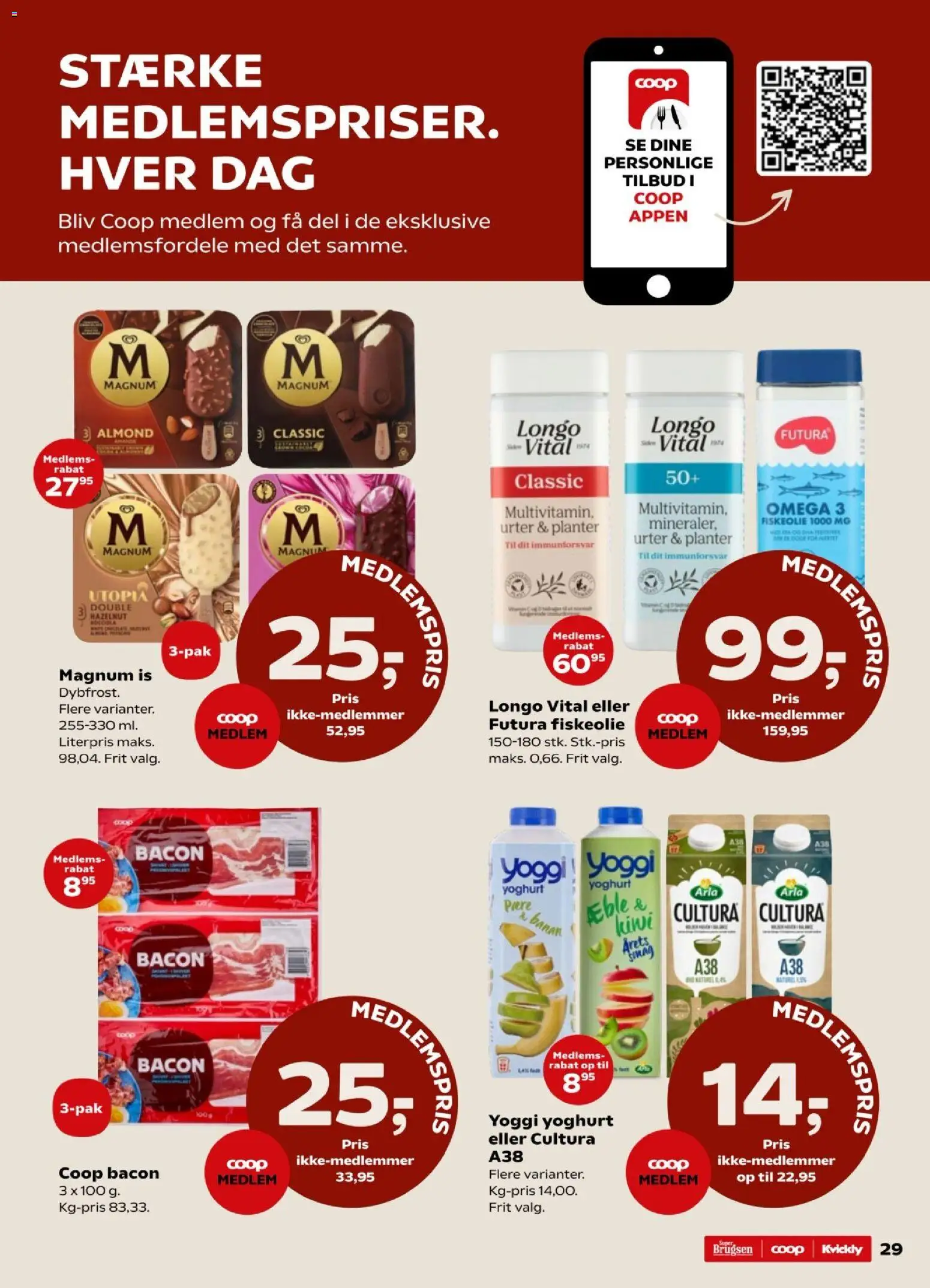 Super Brugsen tilbudsavis – gyldig fra 14.11.2025 | Side: 32 | Produkter: Yoghurt, Kiwi, Is, Bacon