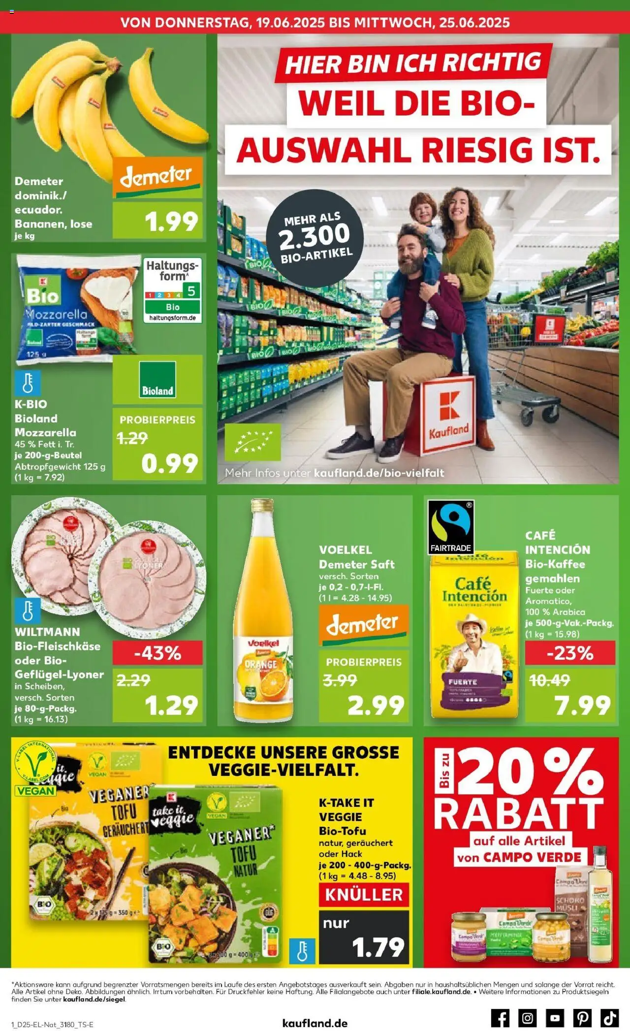 Kaufland prospekt Borna	 - gültig ab dem 18.06.2025 | Seite: 1 | Produkte: Mozzarella, Saft