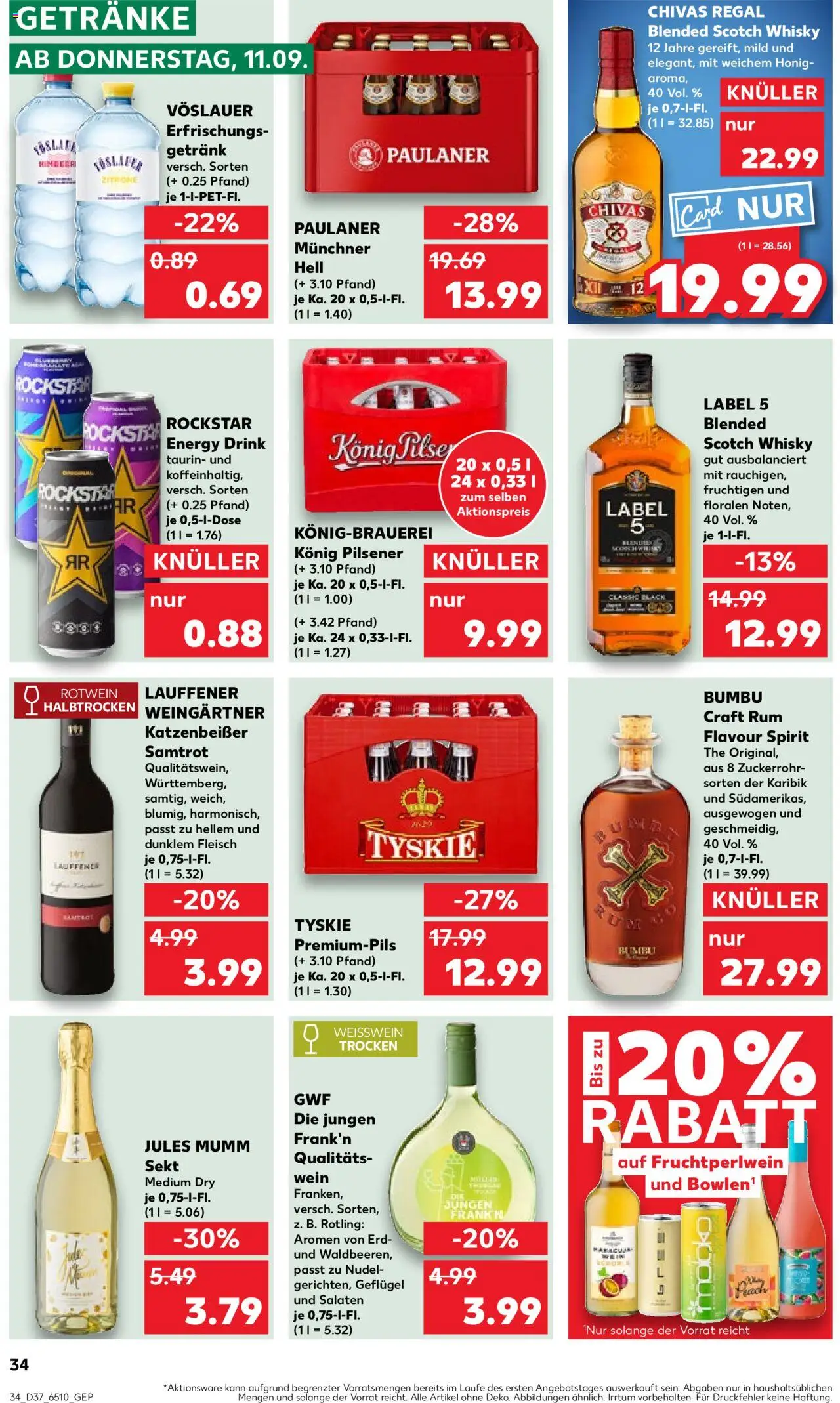 Kaufland prospekt Köln	 – gültig ab 11.09.2025 | Seite: 34 | Produkte: Weißwein, Sekt, Zitrone, Fleisch