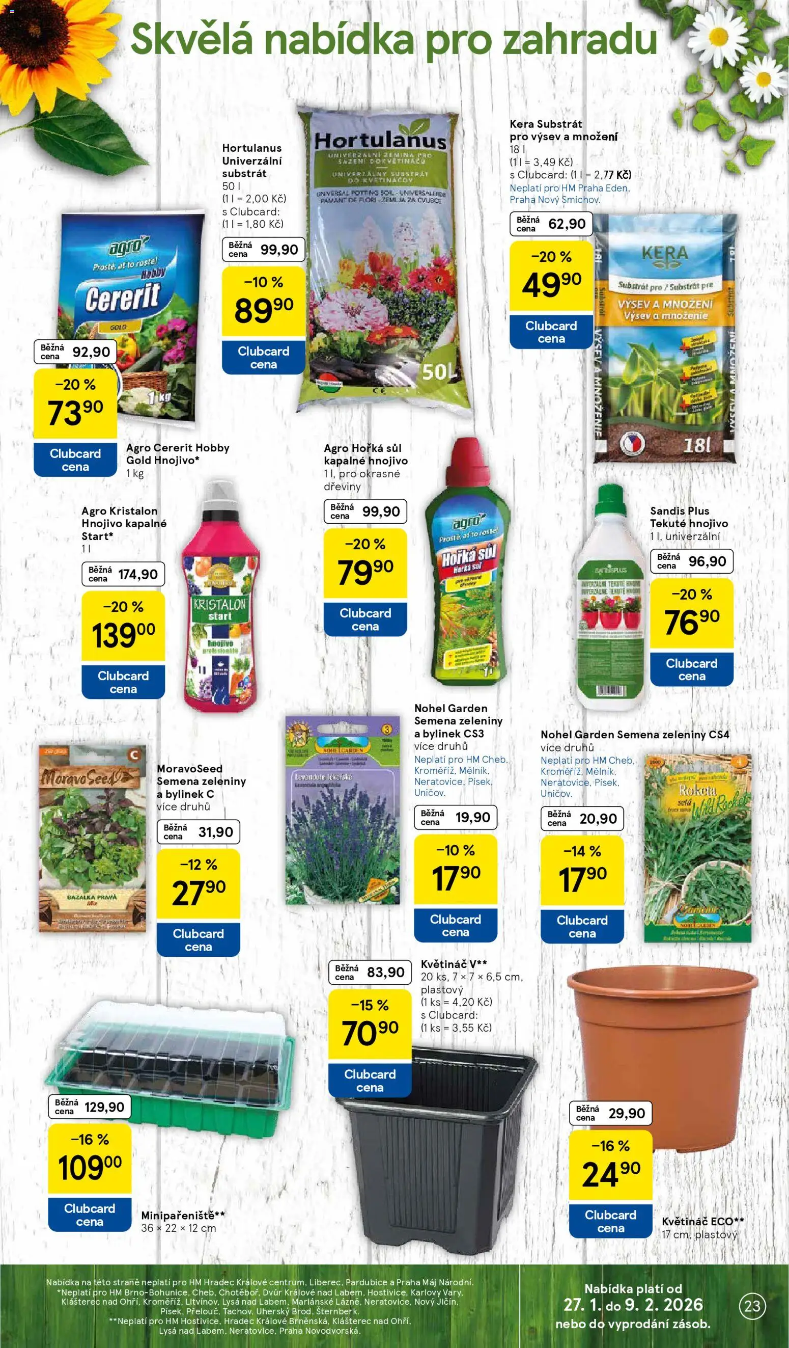 Tesco leták - Hypermarket od 28.01.2026 | Strana: 23 | Produkty: Písek, Substrát, Semena, Zemina