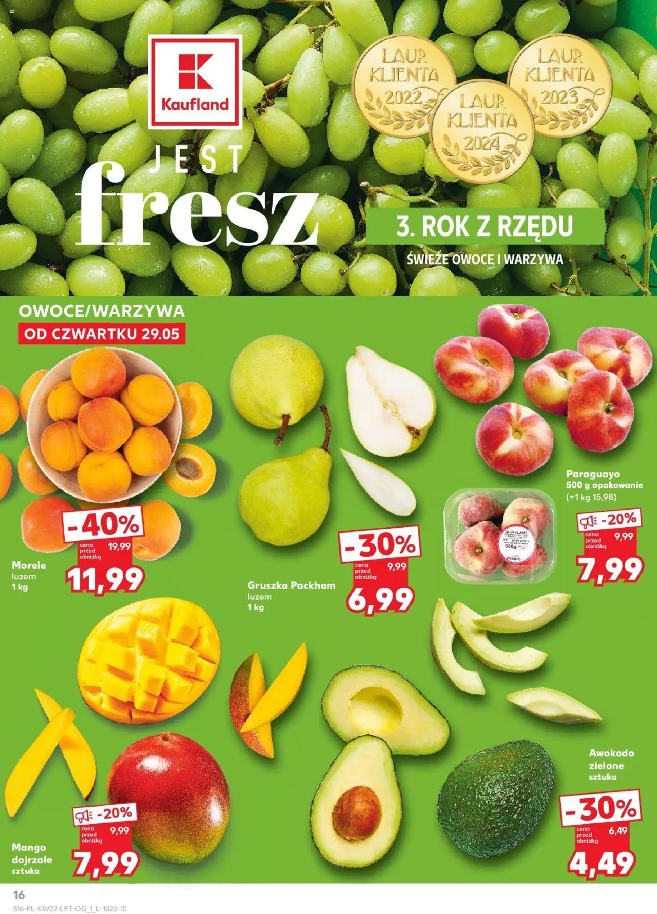Kaufland gazetka od 29.05.2025 | Strona: 16 | Produkty: Mango, Morele, Donut, Awokado