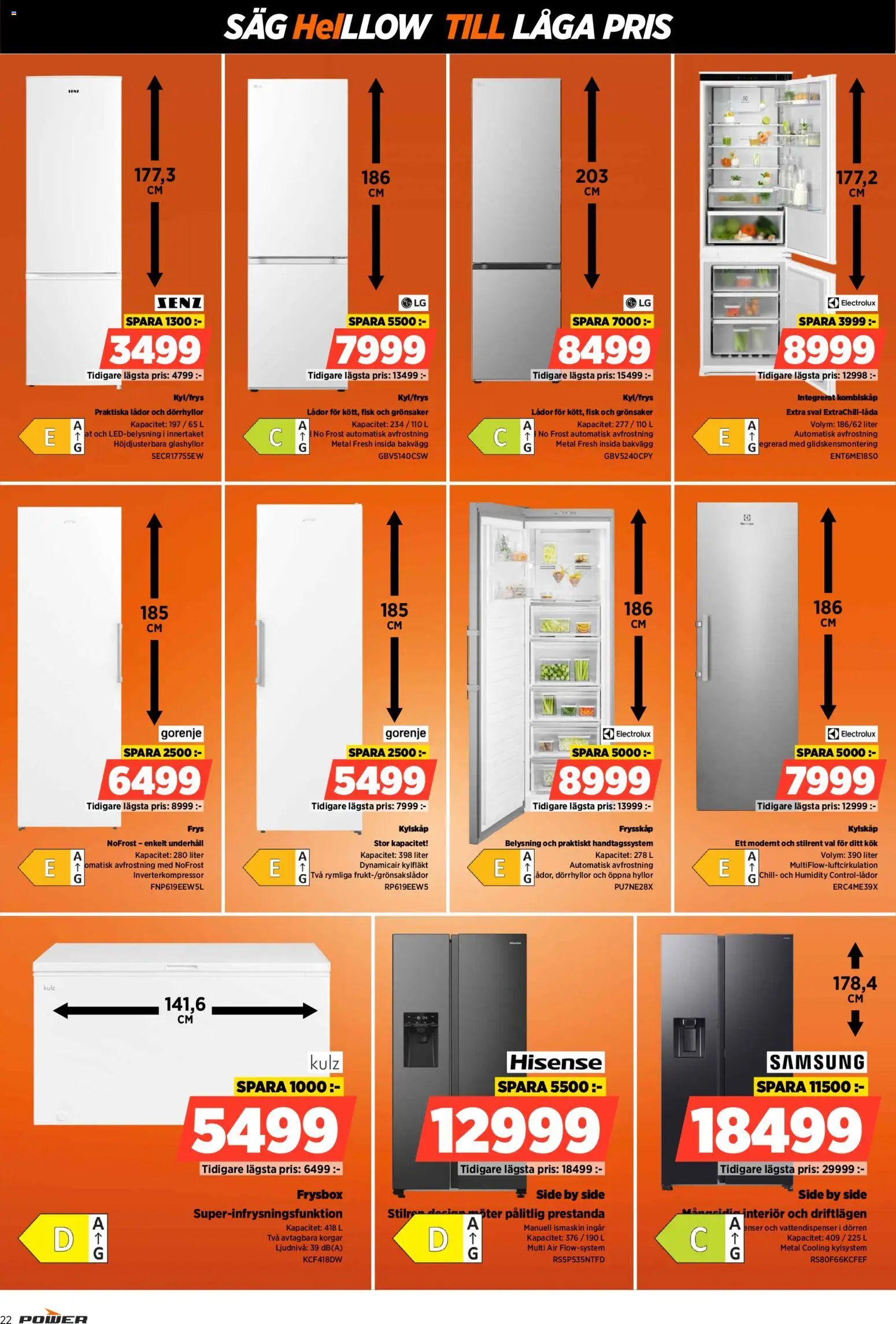 Power reklamblad aktuell från 27.11.2025 | Sida: 22 | Produkter: Såg, Ismaskin, Frysbox, Kylskåp