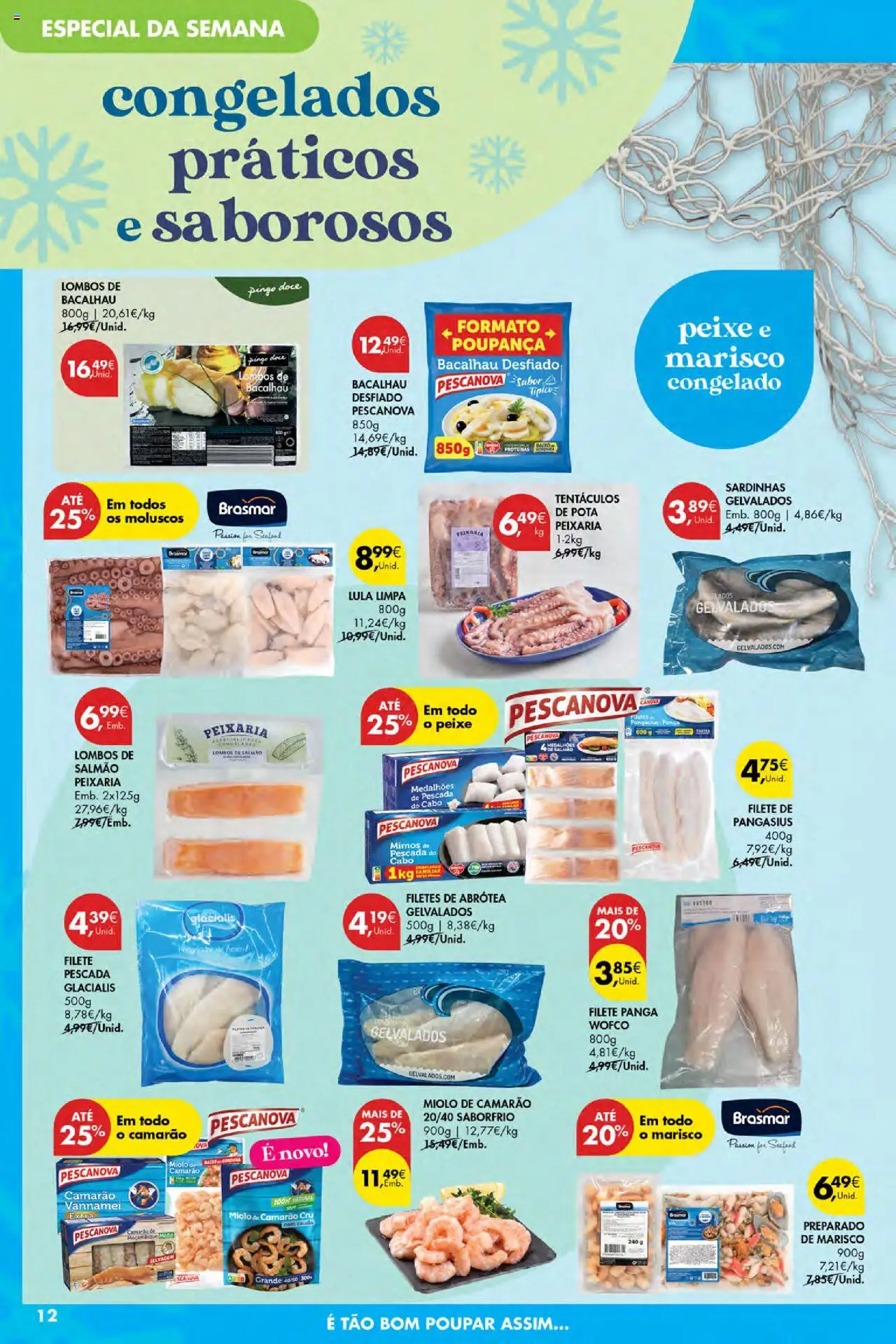 Pingo Doce Poupe Esta Semana Açores │ válido de 14.08.2025 | Página: 12 | Produtos: Bacalhau, Camarão, Pescada do cabo, Peixe