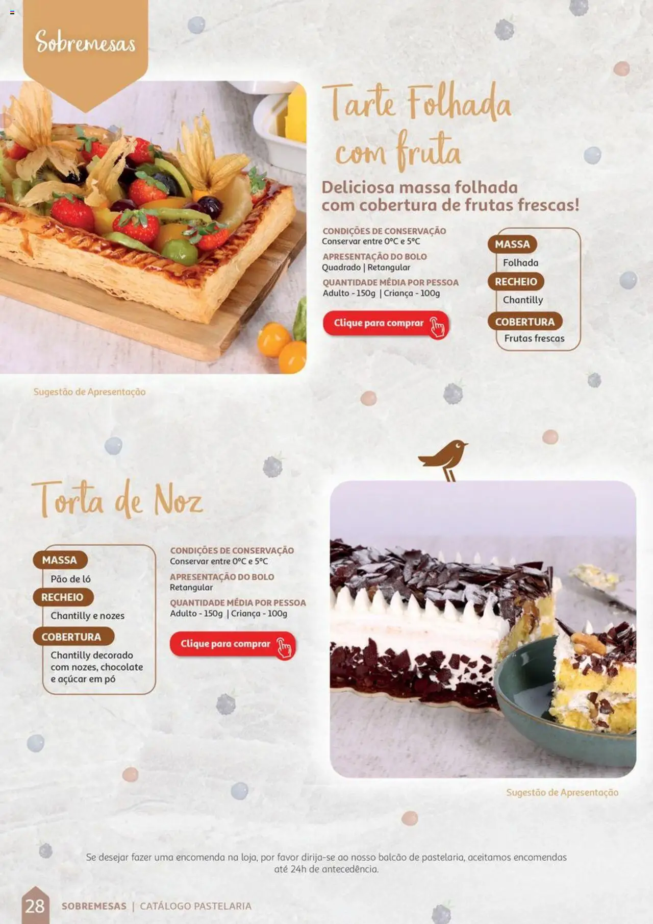 Auchan Catálogo de Pastelaria │ válido de 08.04.2024 | Página: 28 | Produtos: Pão, Chocolate, Tarte, Torta