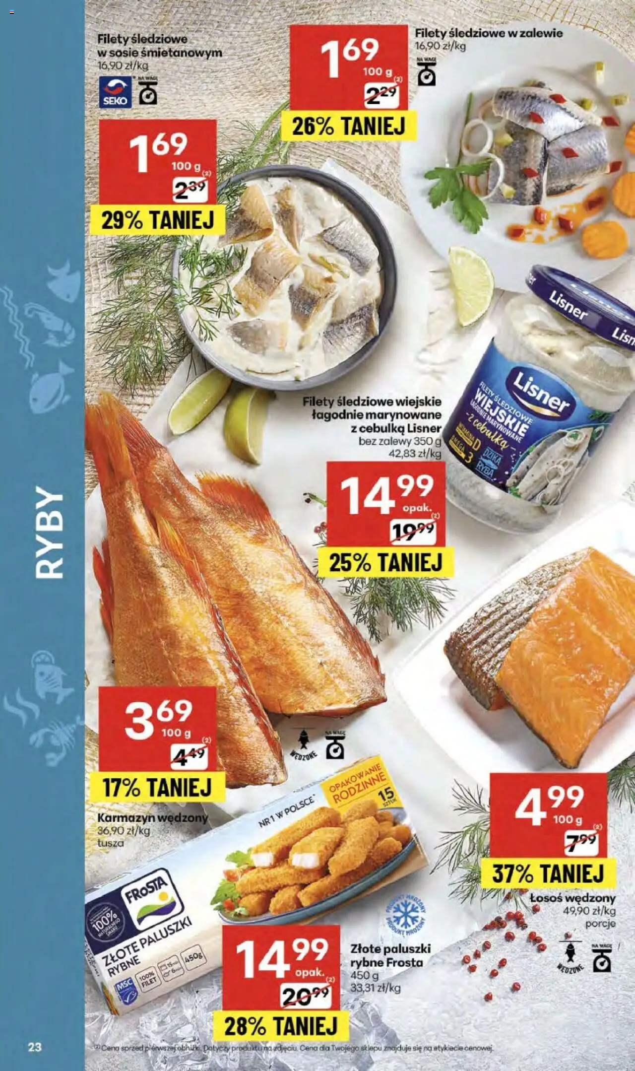 Delikatesy Centrum Gazetka - Sklepy Własne od 04.09.2025 | Strona: 23 | Produkty: Łosoś, Paluszki, Ryby, Ryba