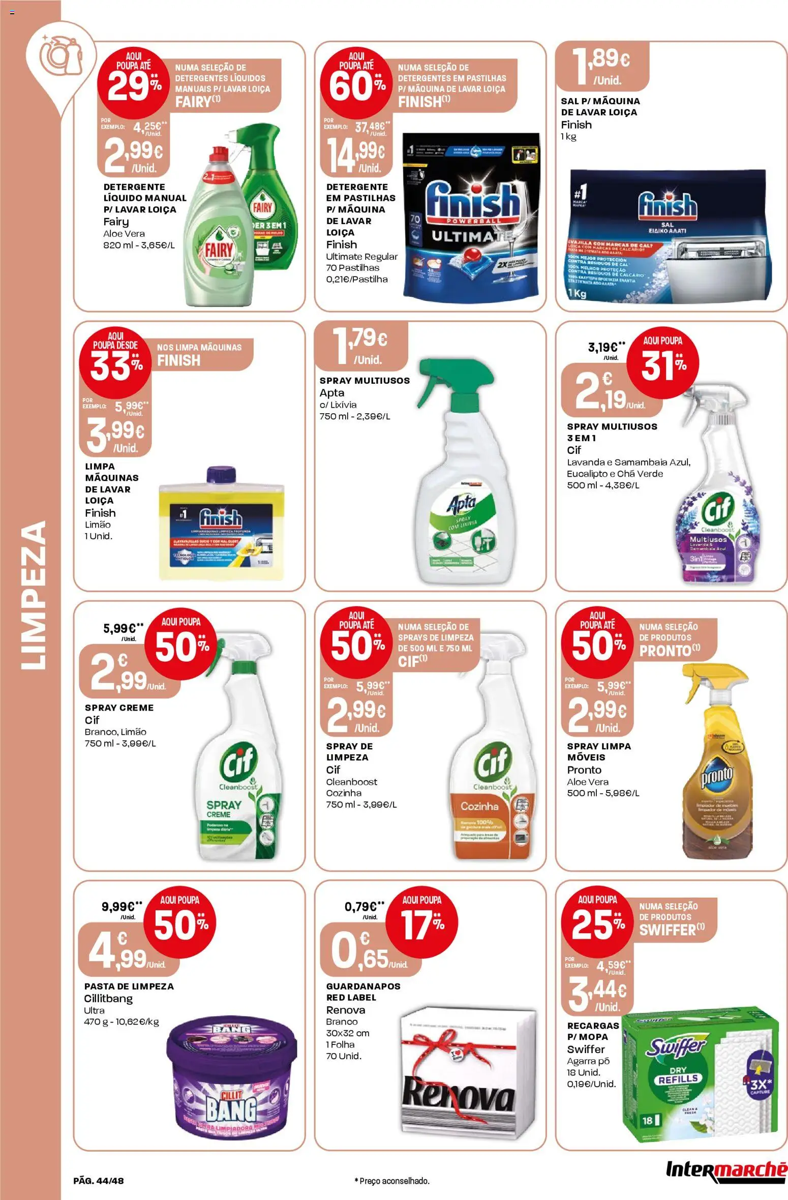 Intermarché folheto │ válido de 19.03.2026 | Página: 44 | Produtos: Máquina de lavar, Pó, Sal, Chá