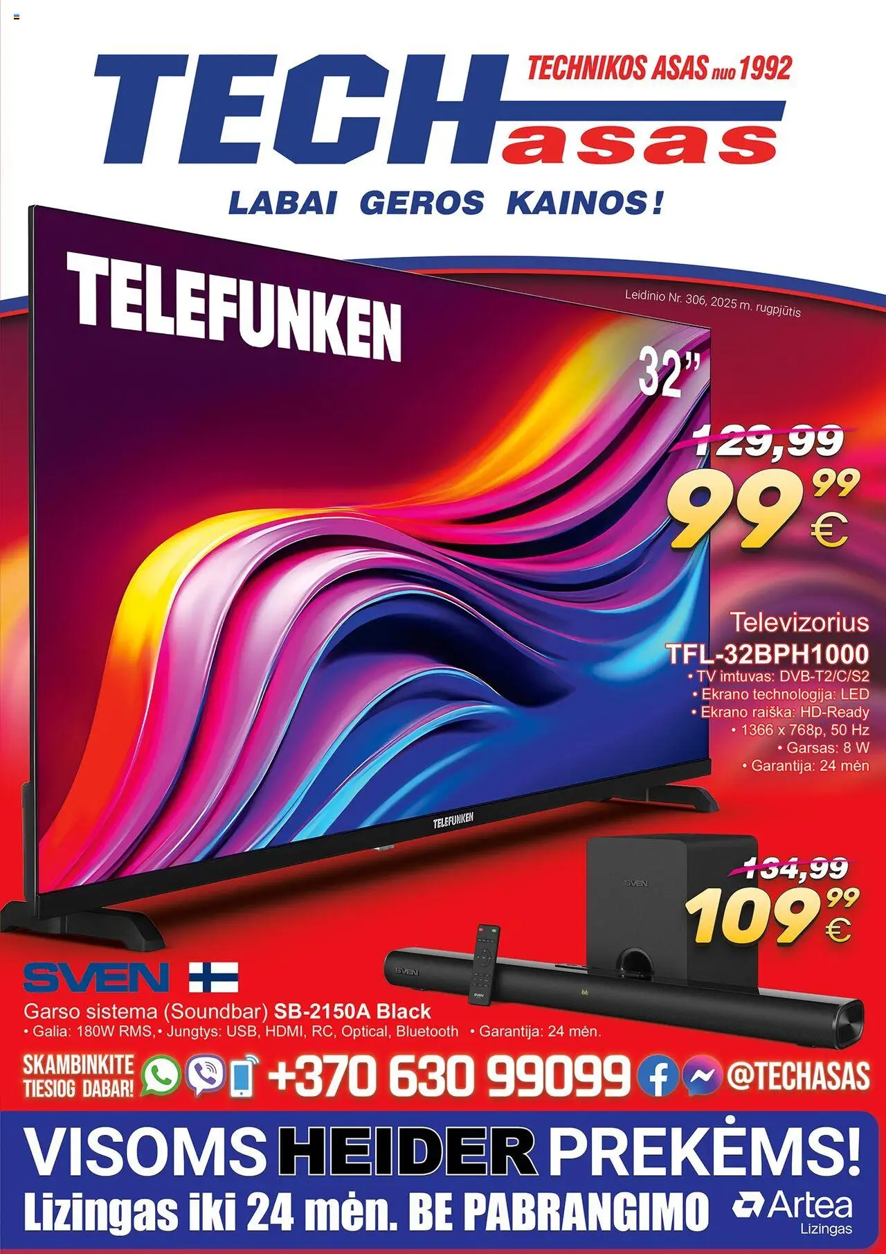 TECHasas leidinys│galioja nuo 05.08.2025 | Puslapis: 1 | Prekių: Tv, Televizorius