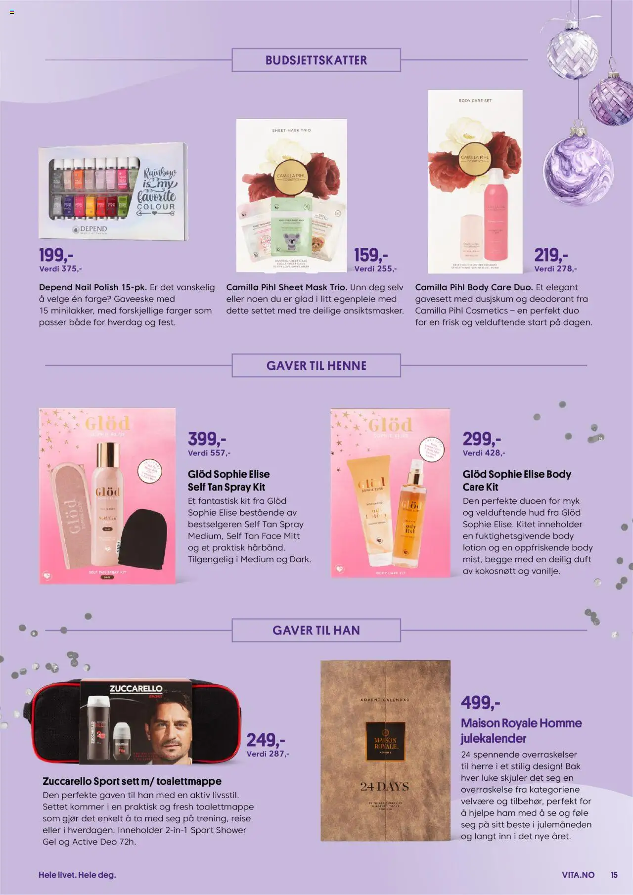 {H1} | Side: 15 | Produkter: Antiperspirant, Sheet Mask, Gavesett, Duft