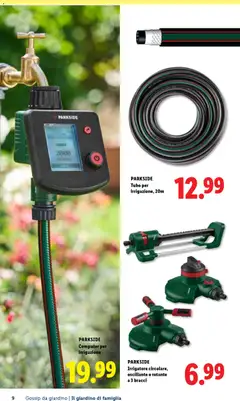 Anteprima del volantino PARKSIDE Irrigatore circolare, oscillante o rotante a 3 bracci, Irrigatore circolare, oscillante o rotante a 3 bracci valido a partire dal 23.04.2026 | Pagina: 9