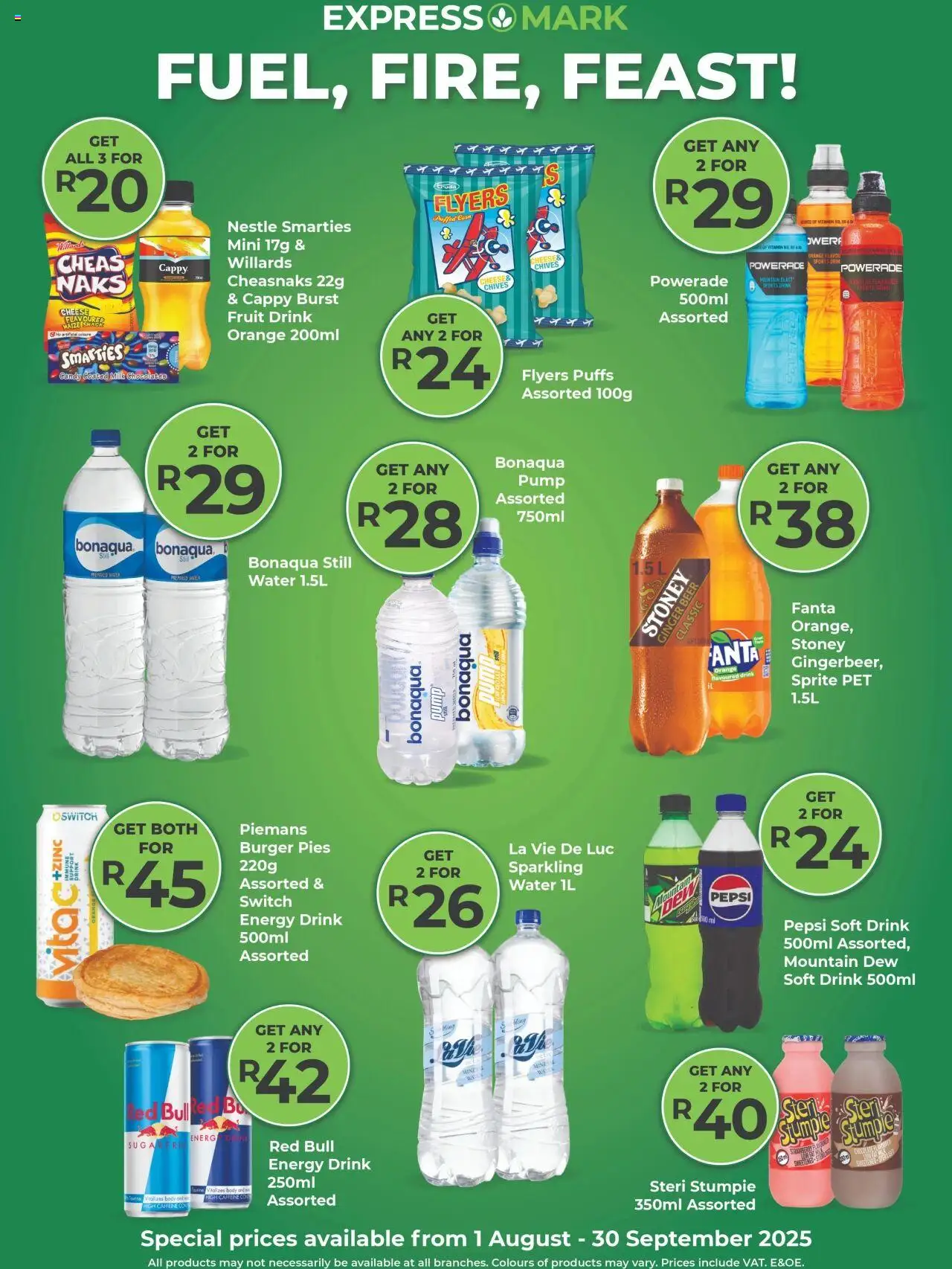 Agrimark Fuel, Fire, Feast │ valid from 01.08.2025 | Page: 2 | Products: Milk, Cheese, Beer, Water