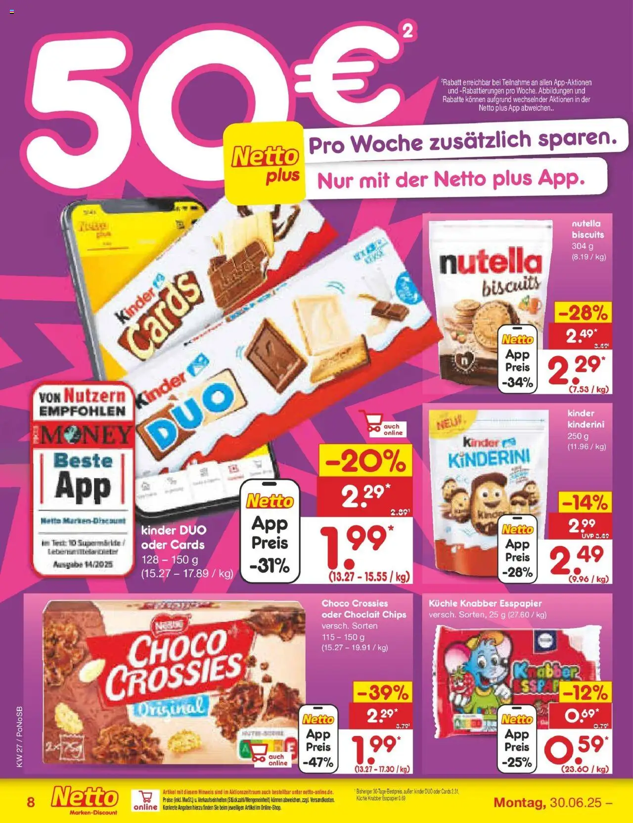 Netto Marken-Discount prospekt Amberg	 - gültig ab dem 29.06.2025 | Seite: 10 | Produkte: Nutella, Chips