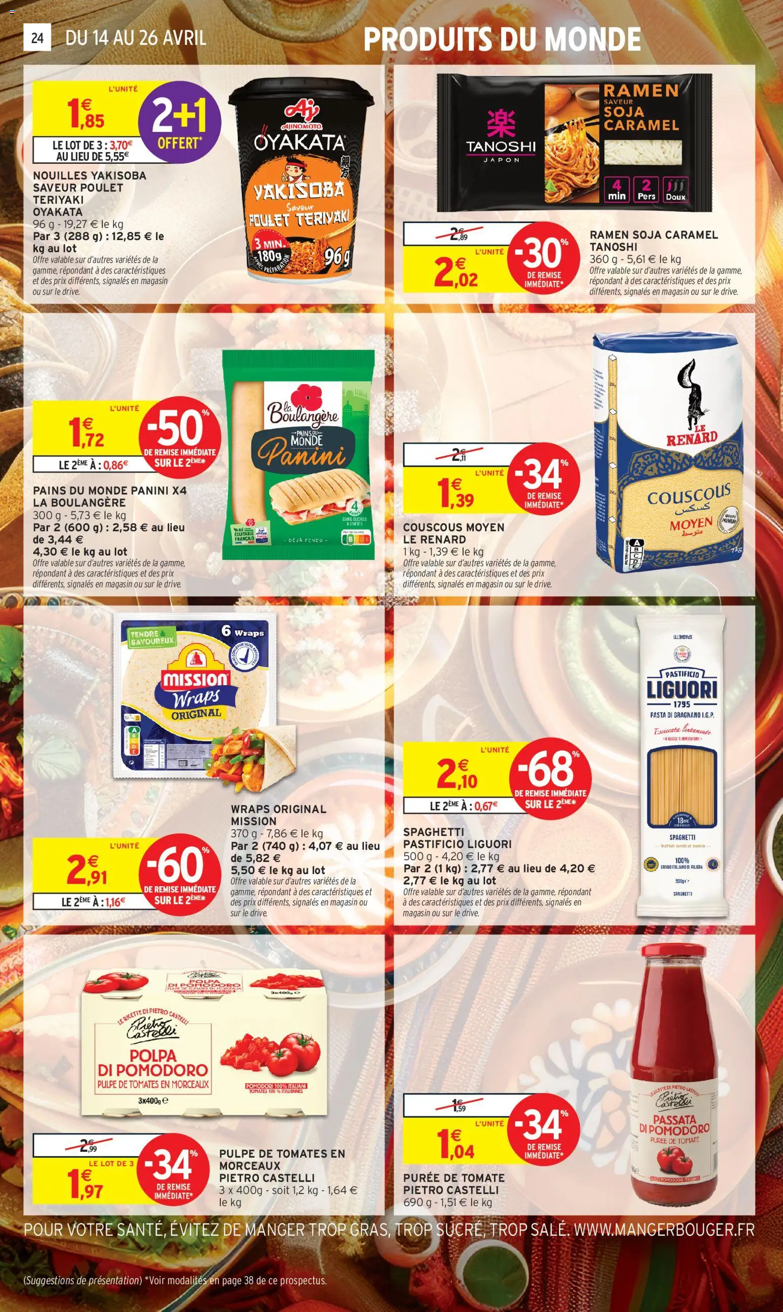 {H1} | Page: 24 | Produits: Panini, Couscous, Tomates, Nouilles