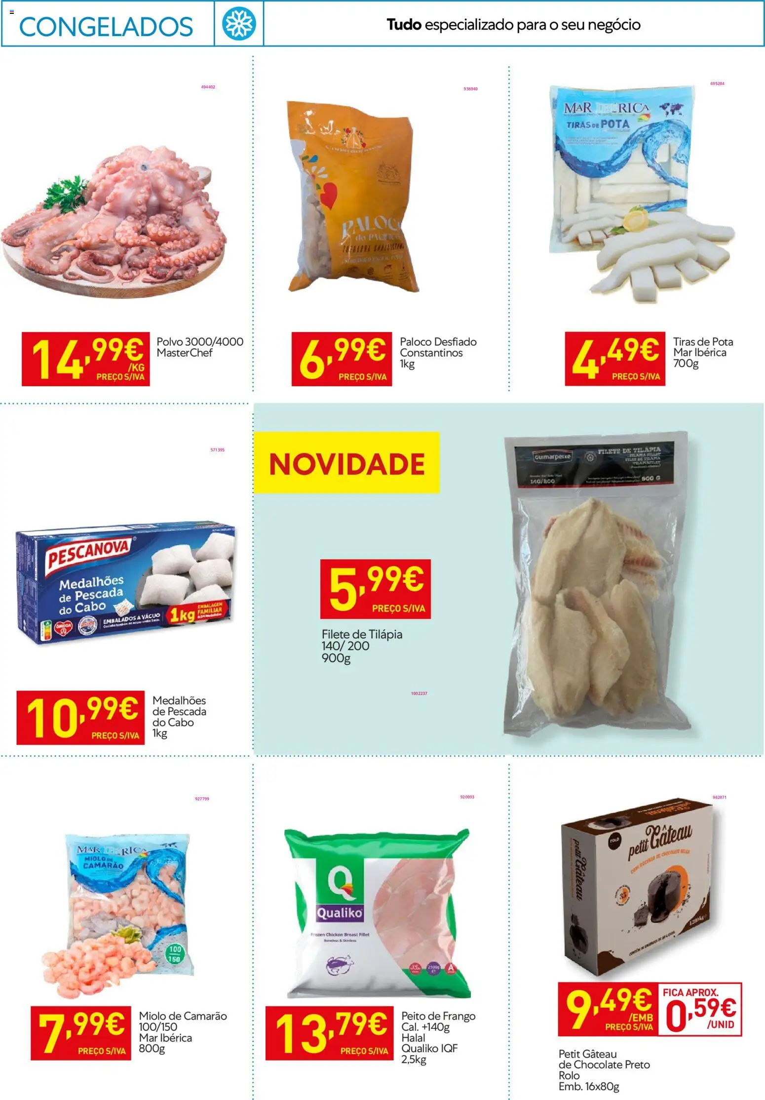 Recheio - Horeca Bons Negócios │ válido de 13.01.2026 | Página: 13 | Produtos: Pescada, Polvo, Chocolate, Petit Gateau