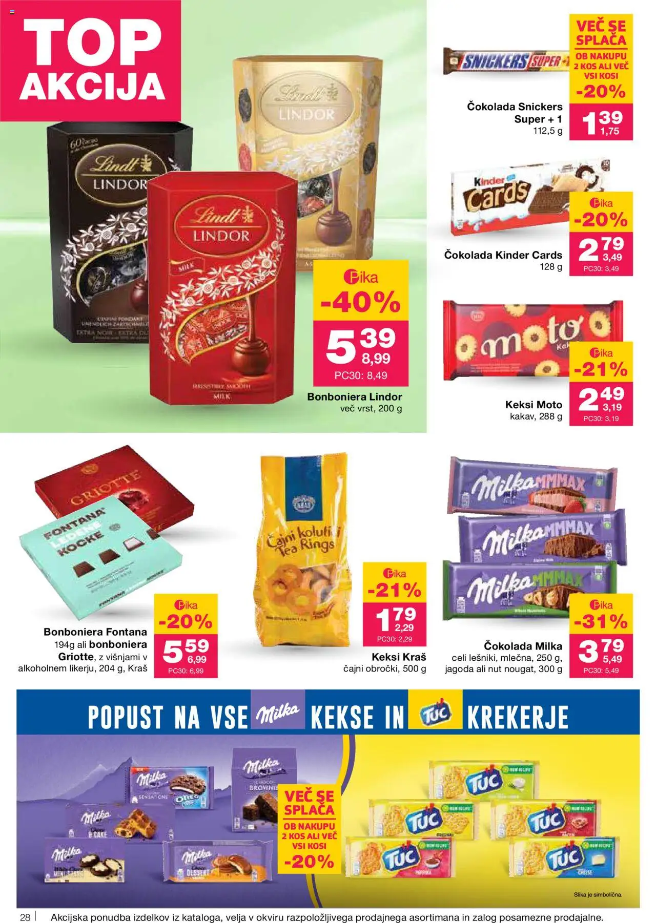 Novi Mercator katalog ponudbe – veljaven od 02.10.2025 | Stran: 28 | Izdelki: Keksi, Kos, Bonboniera, Cokolada