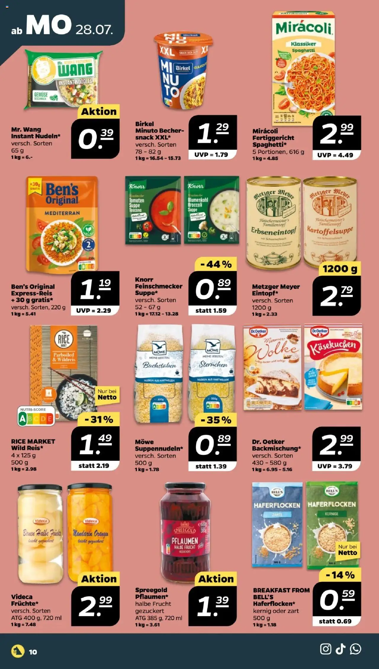 Netto Prospekt 	 - gültig ab dem 28.07.2025 | Seite: 10 | Produkte: Gulasch, Blumenkohl, Schweinefleisch, Nudeln