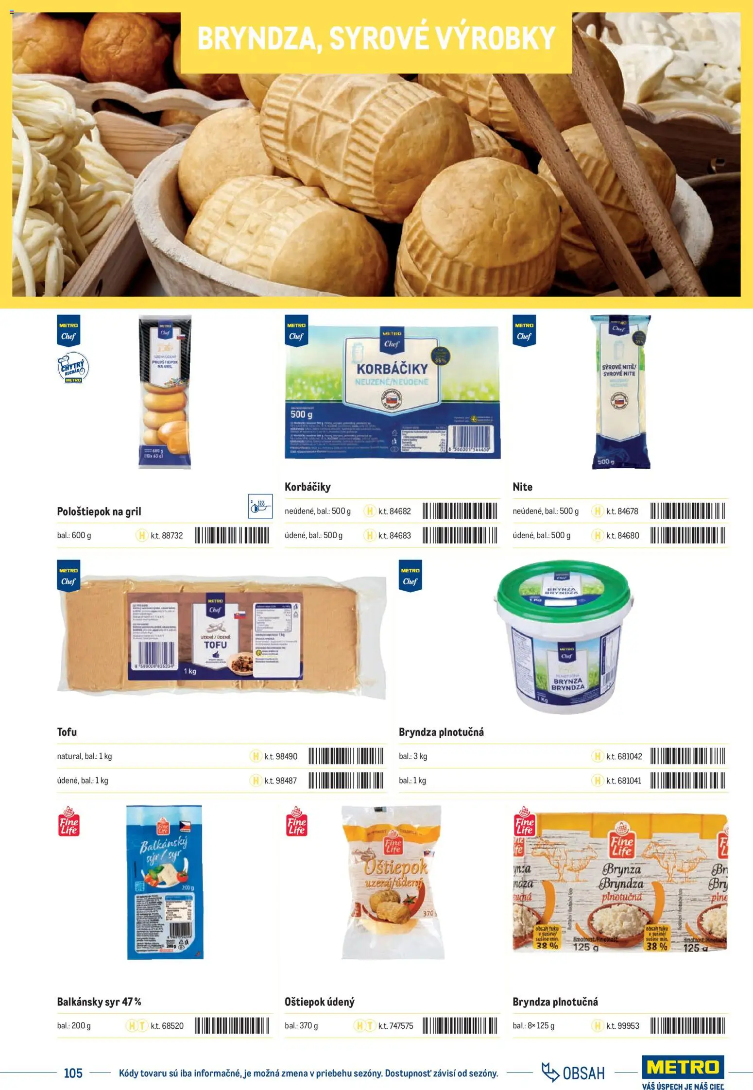 Nové Metro akcie – leták je platný od 01.01.2025 | Strana: 105 | Produkty: Gril, Syr, Balkánsky syr