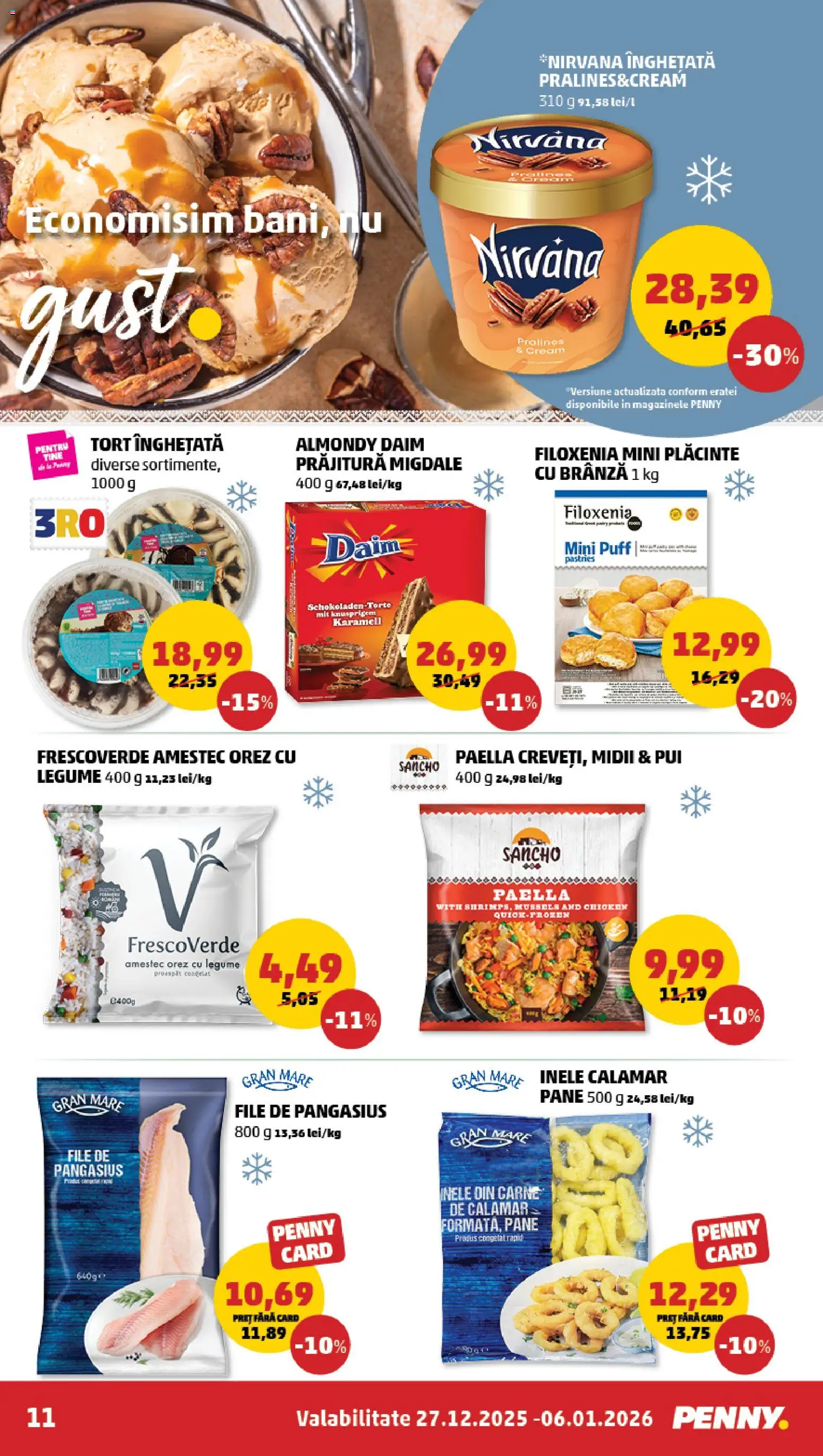 Noul catalog PENNY – valabil de la 27.12.2025 | Pagină: 11 | Produse: Hacıyatmaz Kedi Oyuncağı, Tort, Migdale, Legume