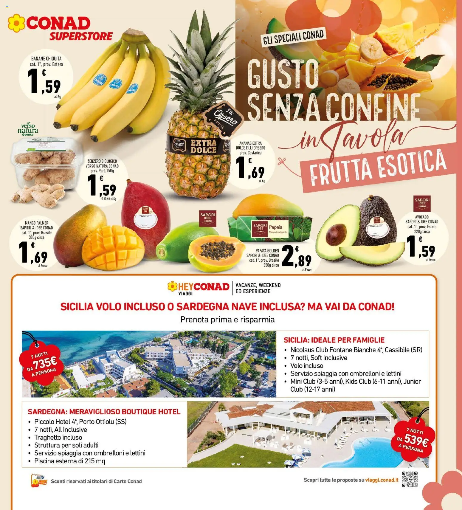 Volantino Conad del 29.01.2026 | Pagina: 7 | Prodotti: Banane, Mango, Ananas, Gonna