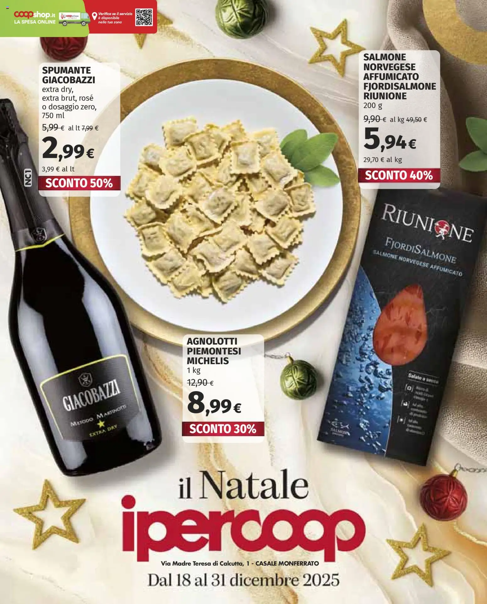 Volantino Ipercoop del 18.12.2025 | Pagina: 1 | Prodotti: Salmone, Spumante
