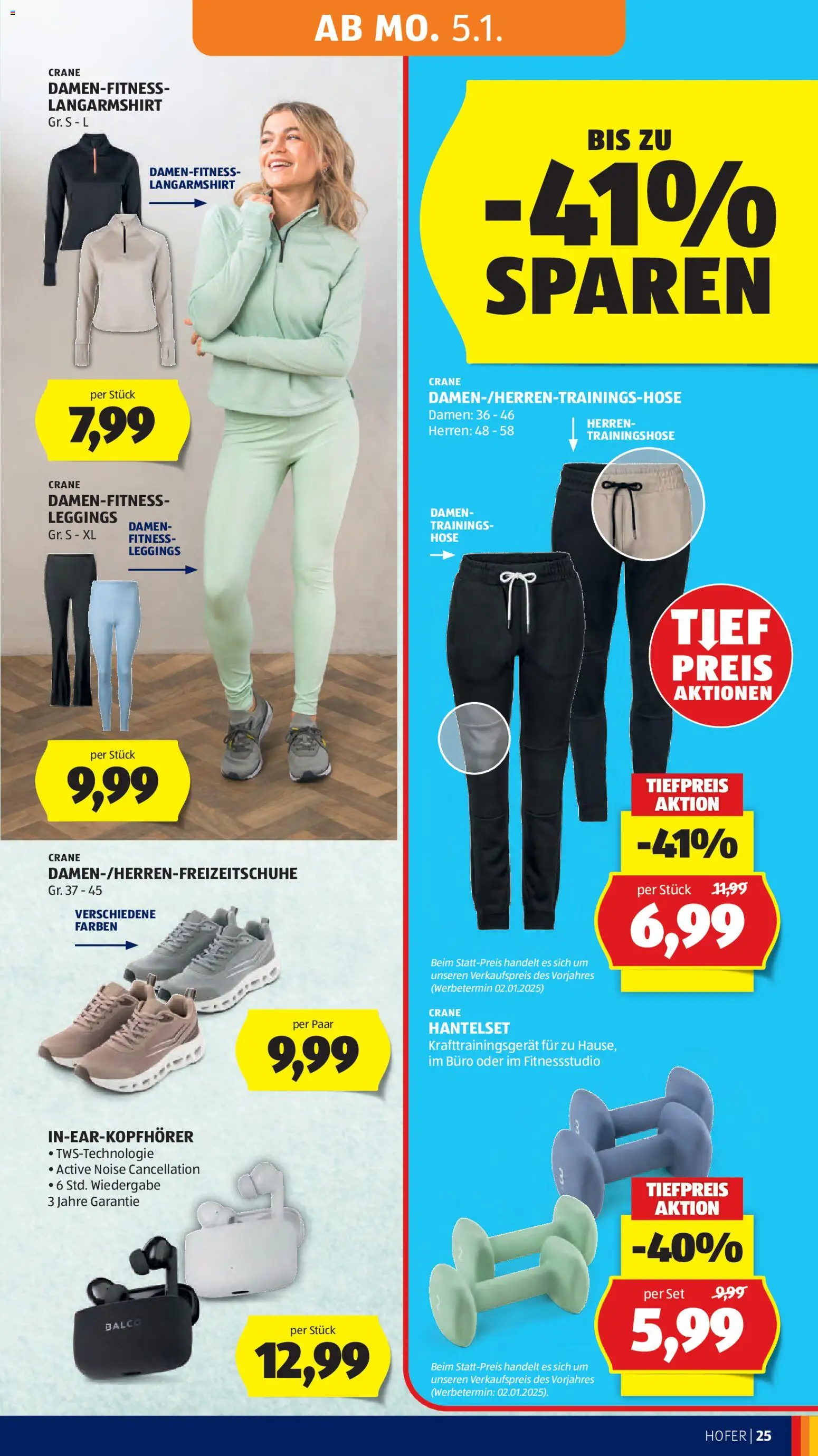 Hofer Flugblatt gültig ab 02.01.2026 | Seite: 29 | Produkte: Hose, Leggings