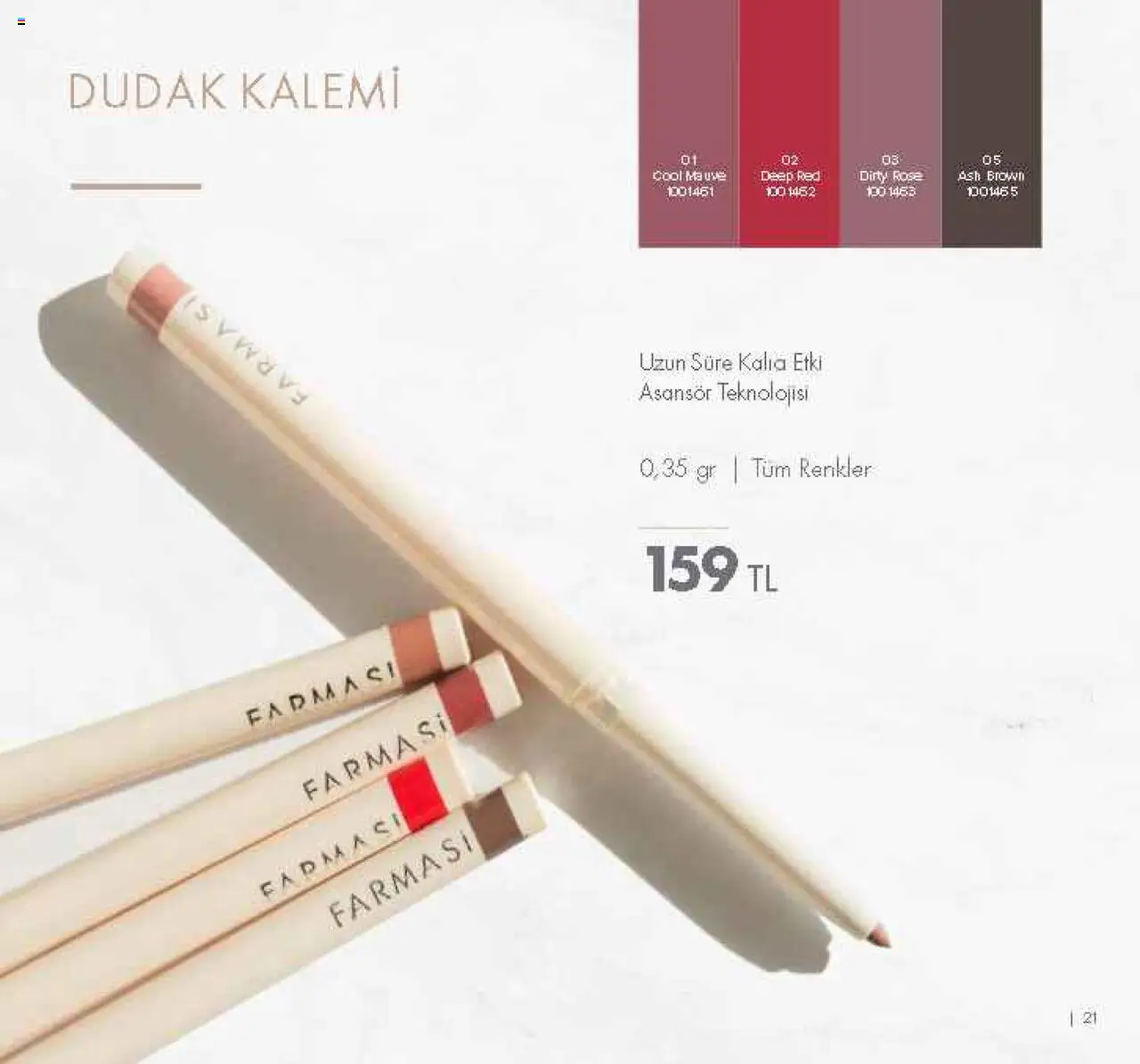Farmasi Katalog - 01.09.2025 tarihinden itibaren geçerlidir | Sayfa: 21