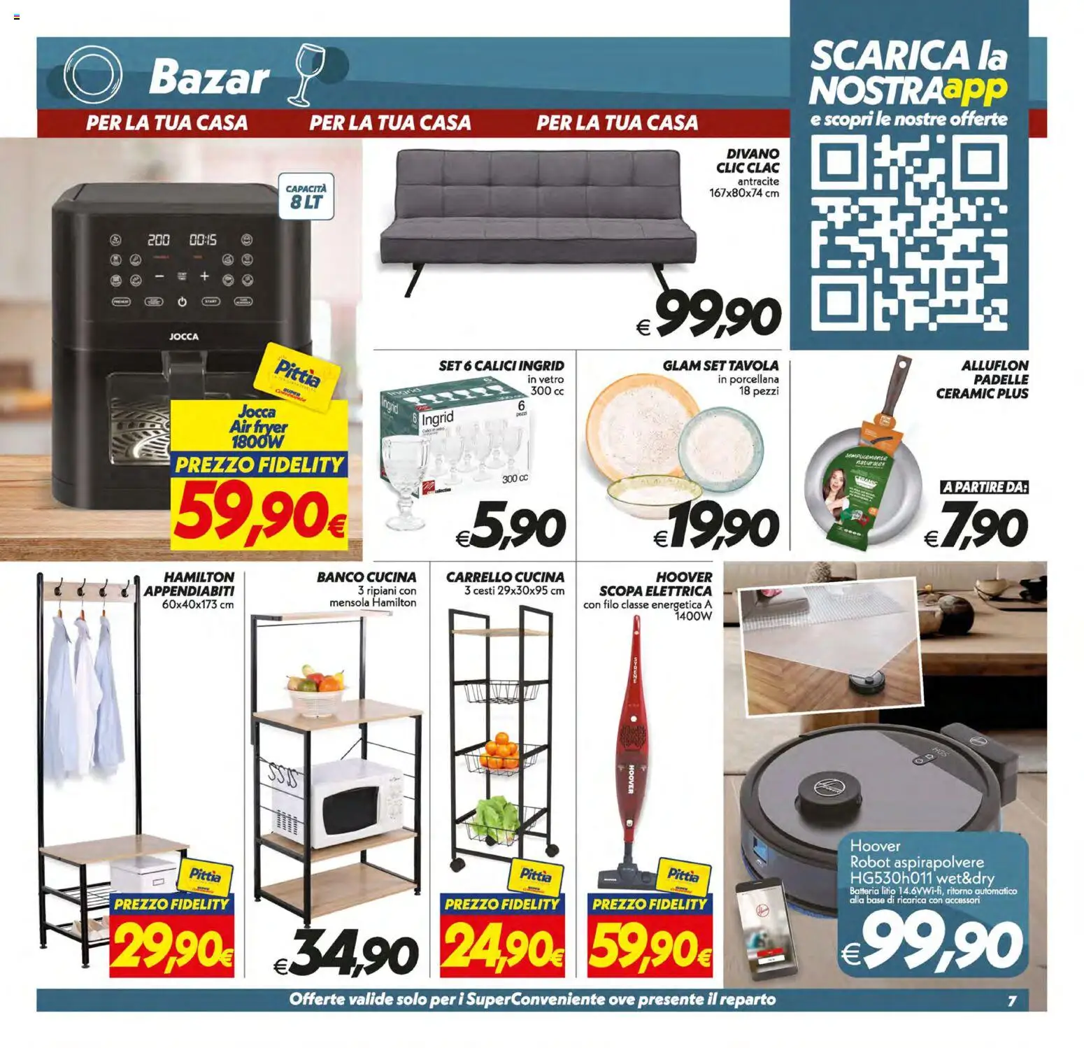 Volantino SuperConveniente del 13.01.2026 | Pagina: 32 | Prodotti: Scopa elettrica, Carrello, Divano, Batteria