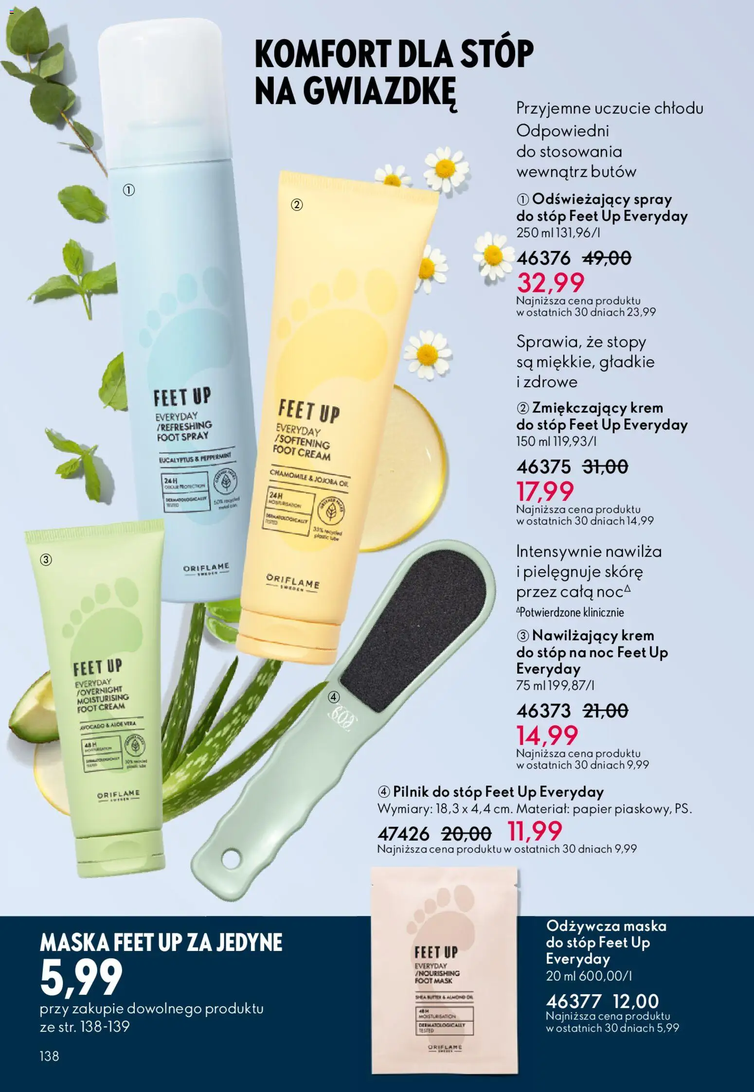 Oriflame Katalog 17 2025 od 03.12.2025 | Strona: 138 | Produkty: Maska, Krem, Spray do stóp