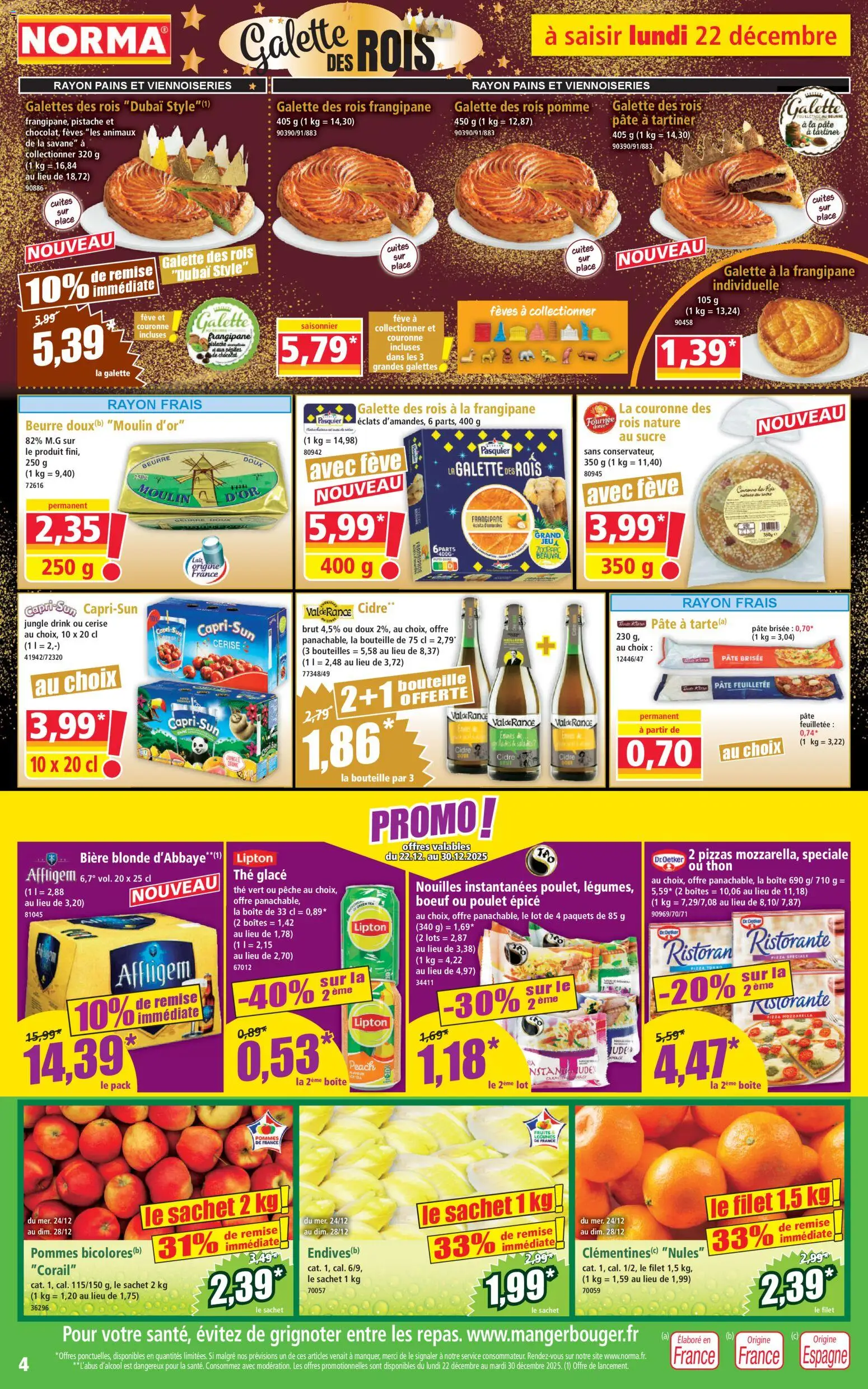 {H1} | Page: 4 | Produits: Fève, Pâte brisée, Cidre, Thon