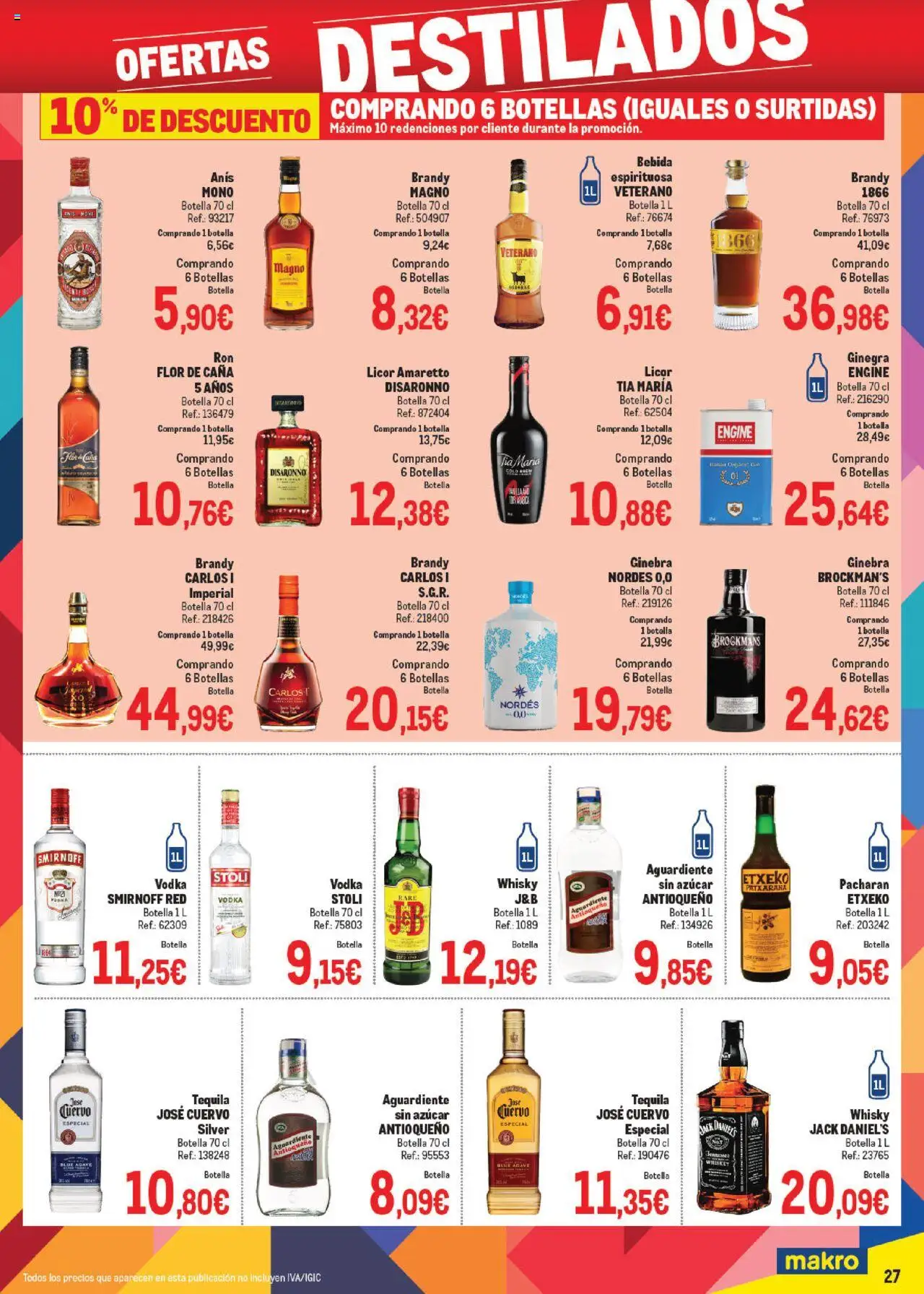 Makro - Precios Levante │ válido desde el 06.10.2025 | Página: 27 | Productos: Licor, Ginebra, Whisky, Μαύρο πιπέρι