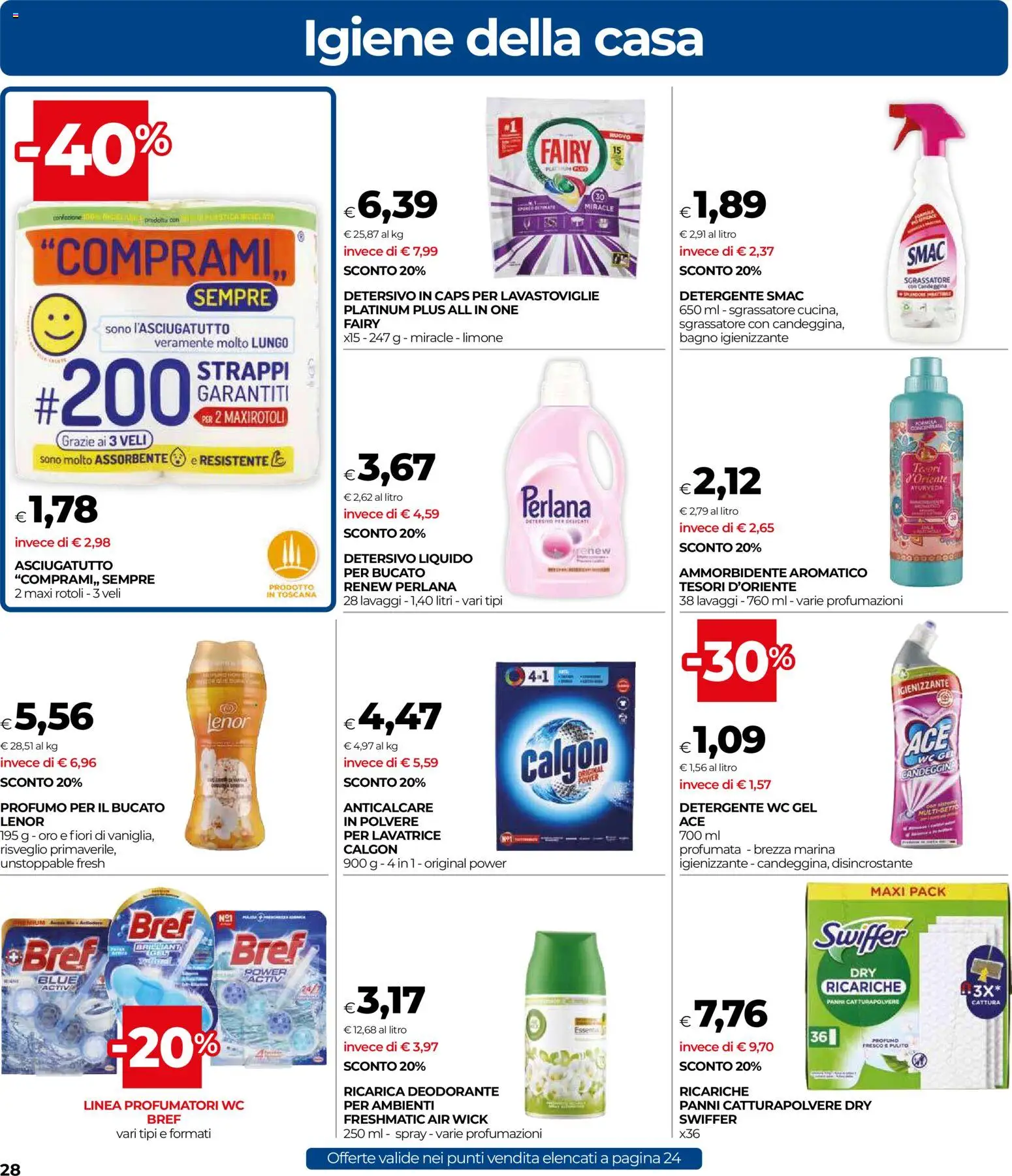 Volantino COOP del 07.01.2026 | Pagina: 28 | Prodotti: Ammorbidente, Anticalcare, Sgrassatore, Lavastoviglie