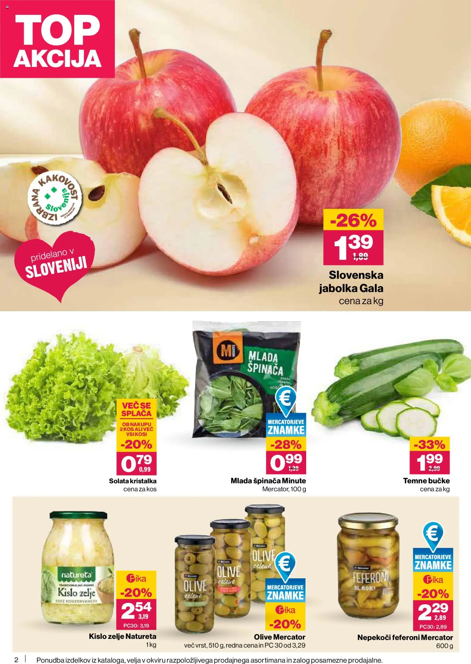 Novi Mercator katalog ponudbe – veljaven od 05.03.2026 | Stran: 2 | Izdelki: Kos, Jabolka, Solata, Zelje