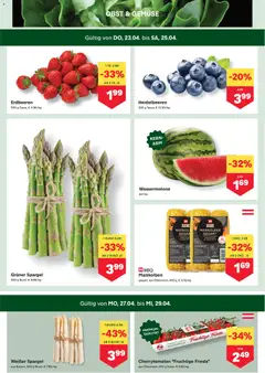 MPREIS Flugblatt ab 23.04.2026 gültig | Seite: 2 | Produkte: Erdbeeren, Gemüse, Obst, Wassermelone