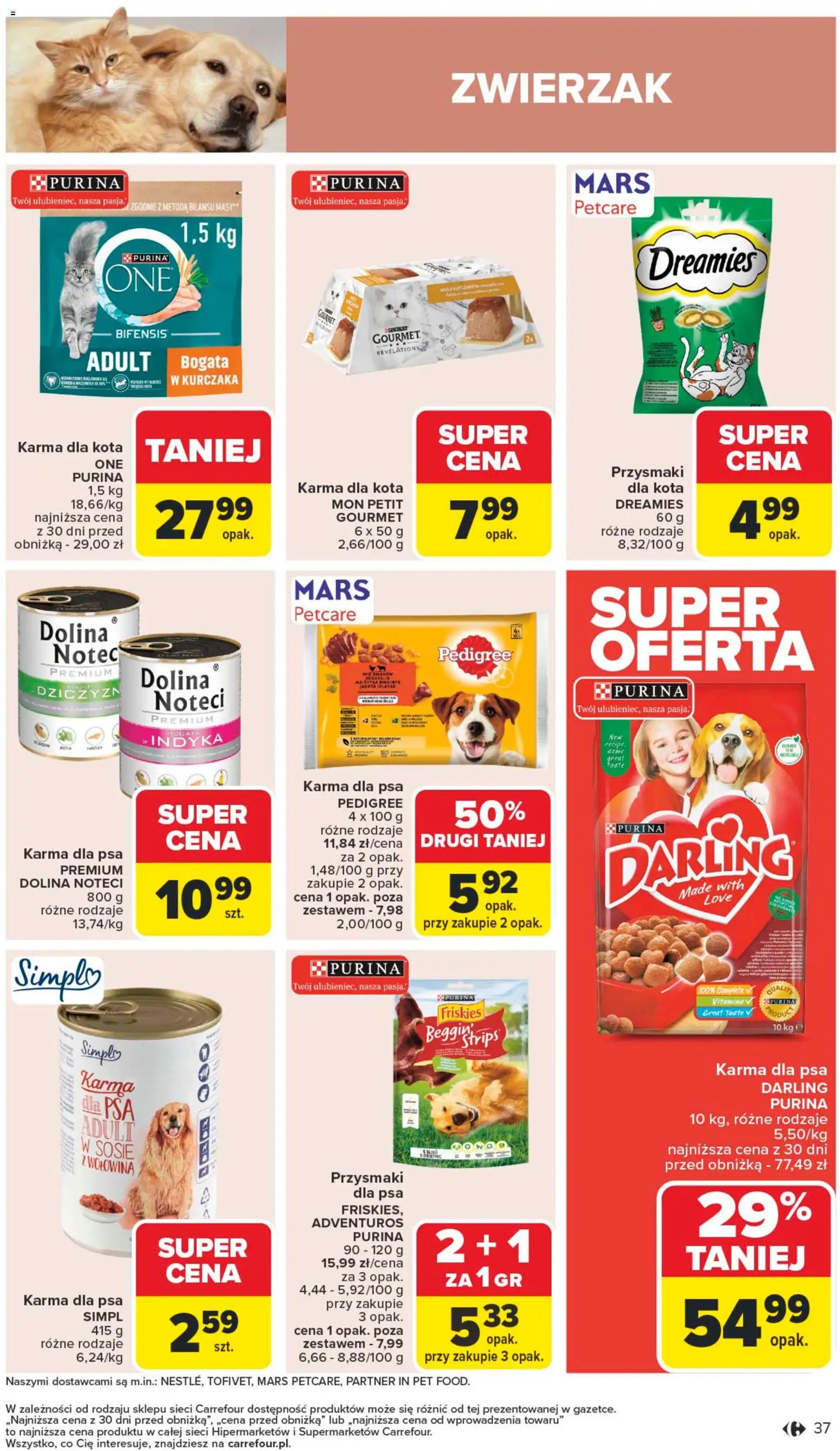Carrefour Gazetka od 10.11.2025 | Strona: 39 | Produkty: Pedigree, Karma dla kota, Karma dla psa, Wołowina