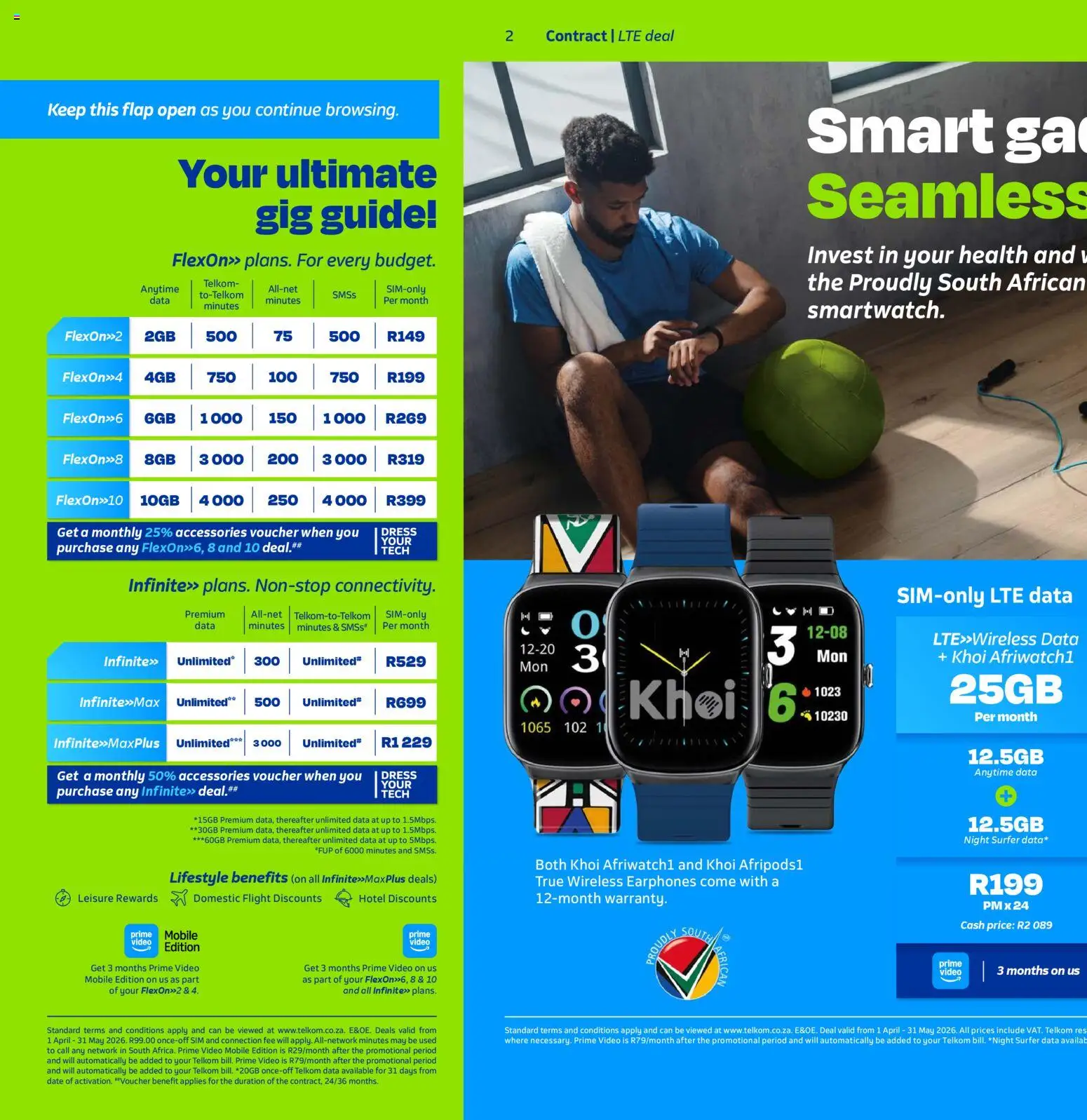 New Telkom catalogue – valid from 01.04.2026 | Page: 2 | Products: Dress, Data, Sim, Earphones