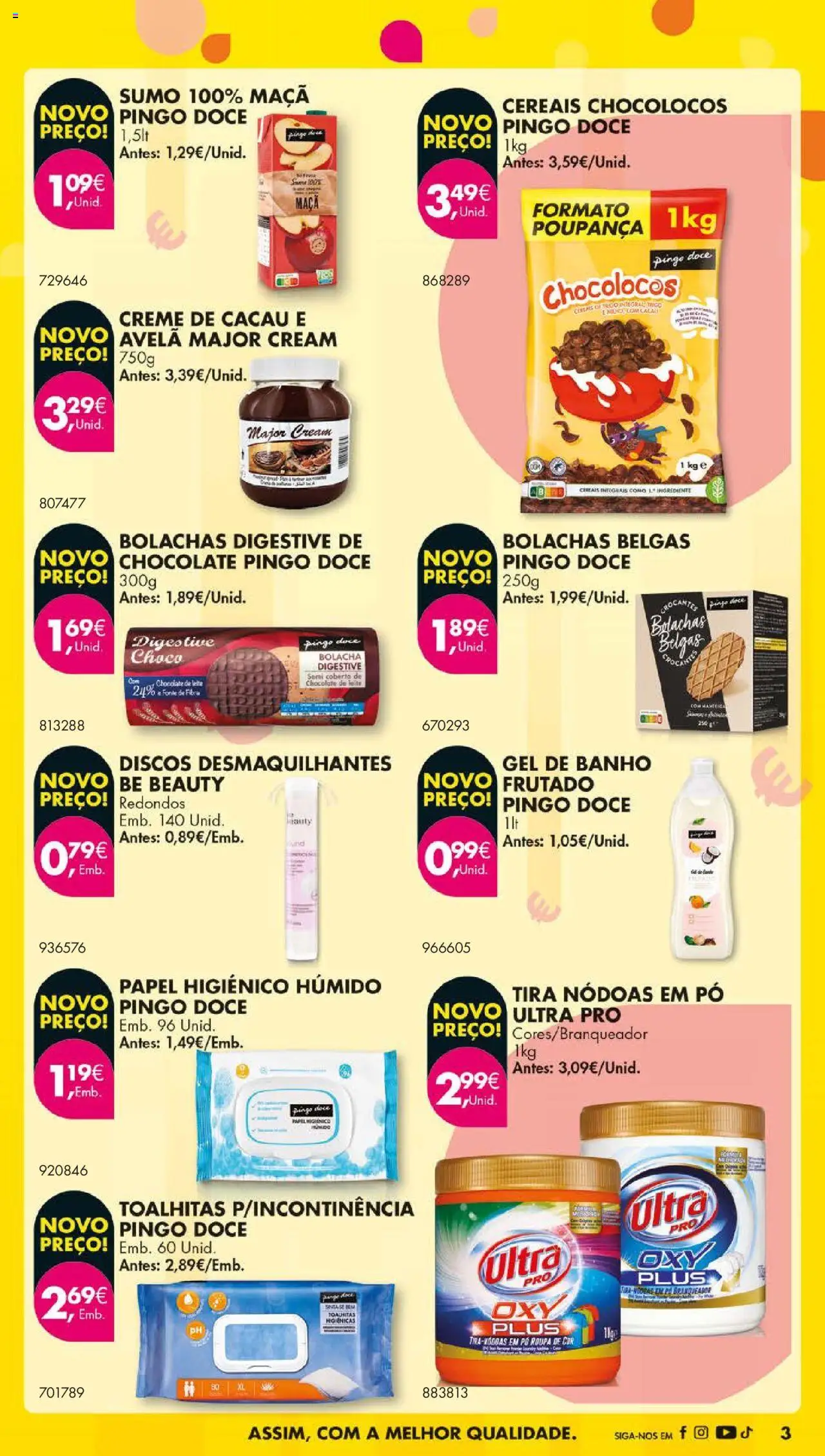 Pingo Doce folheto │ válido de 12.08.2025 | Página: 3 | Produtos: Pó, Gel de banho, Leite, Banho