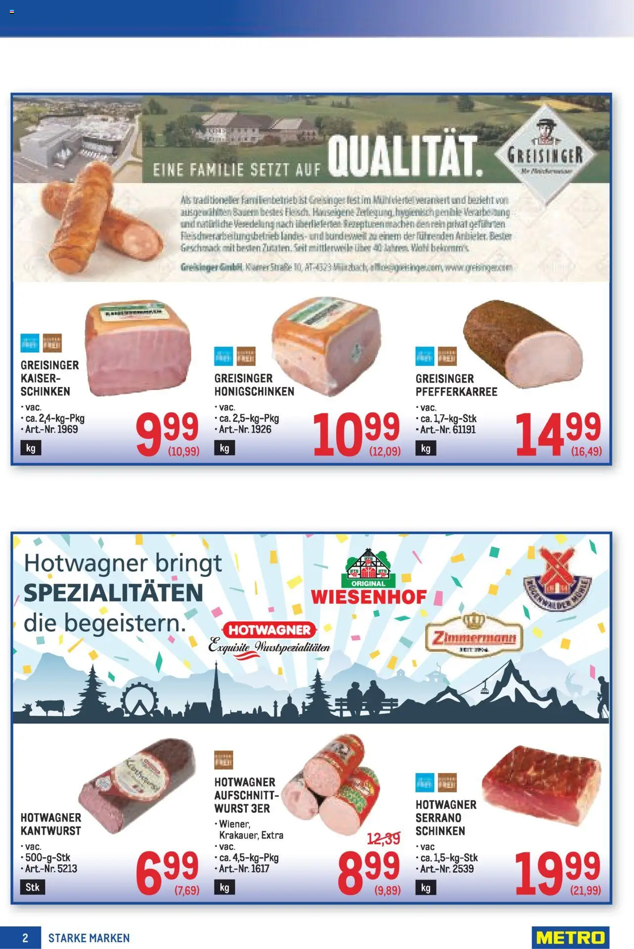 Metro - METRO AT - Starke Marken gültig ab 16.10.2025 | Seite: 2 | Produkte: Wurst, Schinken