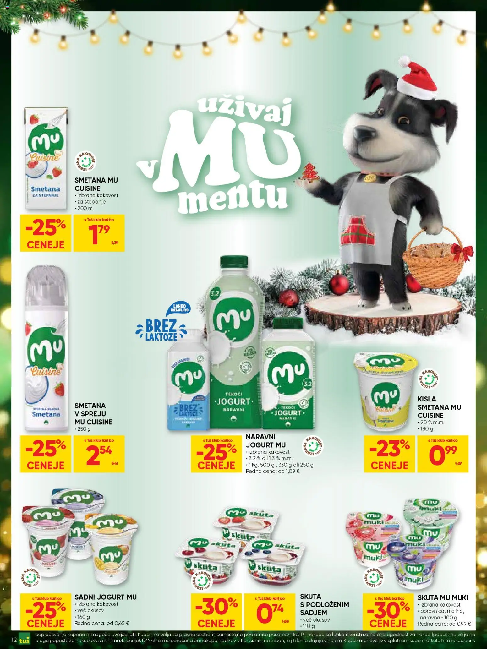 Novi Tuš katalog ponudbe – veljaven od 23.12.2025 | Stran: 12 | Izdelki: Jogurt, Smetana, Skuta