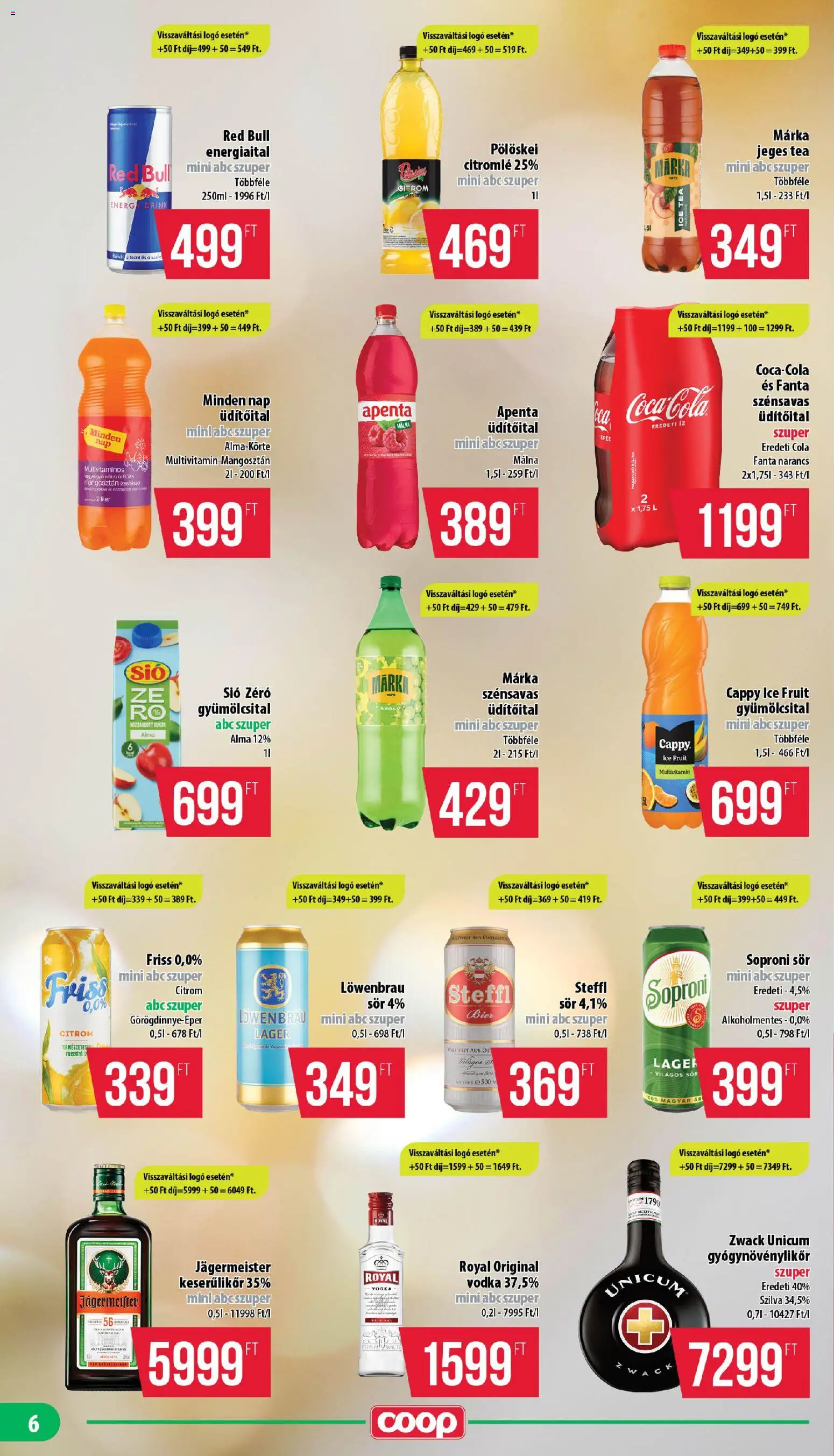 COOP akciós ujság - amely érvényes a következő dátumtól: 26.03.2026 | Oldal: 6 | Termékek: Energiaital, Alma, Feferoni, Cukor