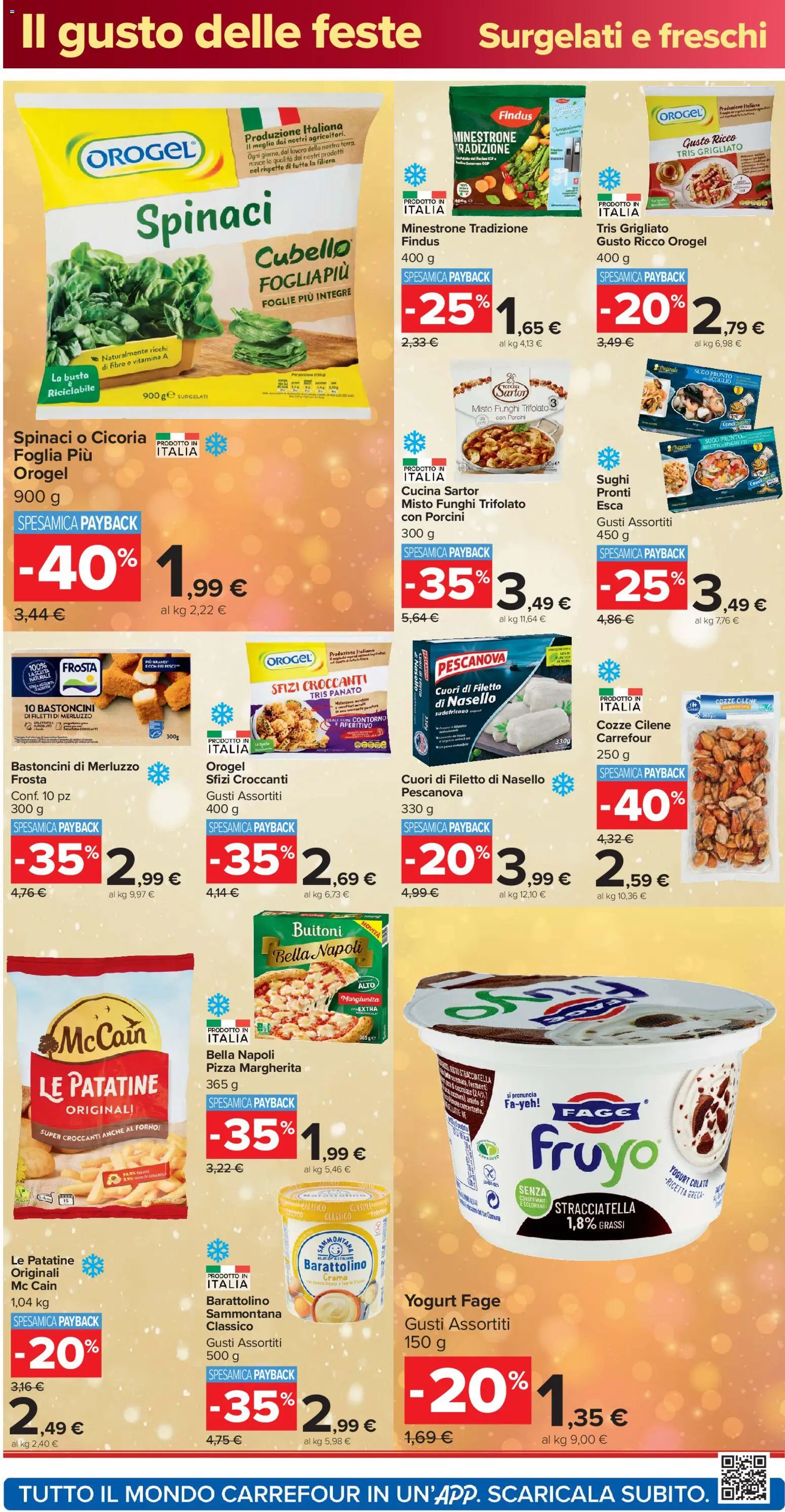 Volantino Carrefour del 16.12.2025 | Pagina: 22 | Prodotti: Pizza, Panna, Zucchero, Olio