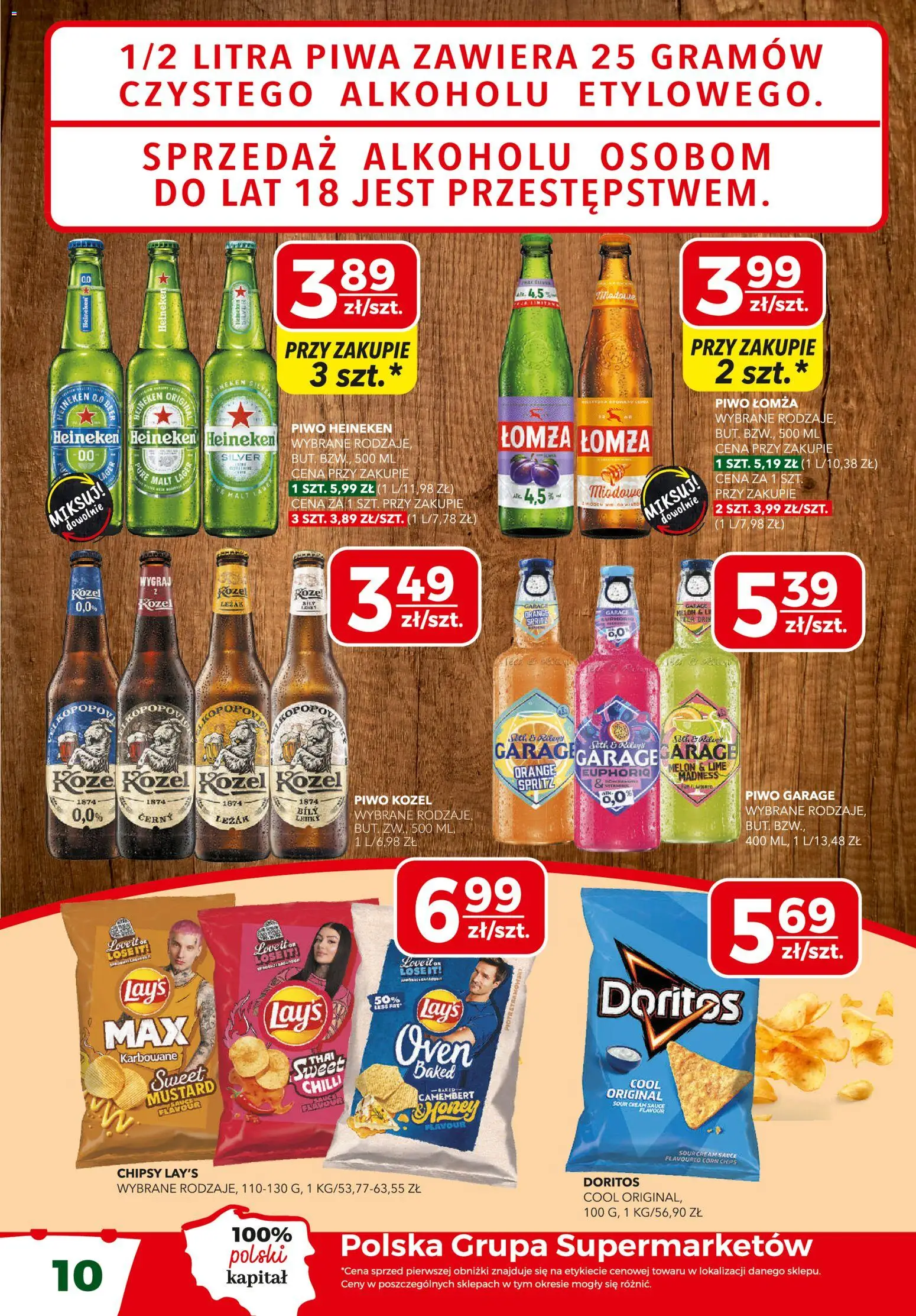 Top Market Gazetka od 19.02.2026 | Strona: 10 | Produkty: Leżak, Doritos, Camembert, Heineken