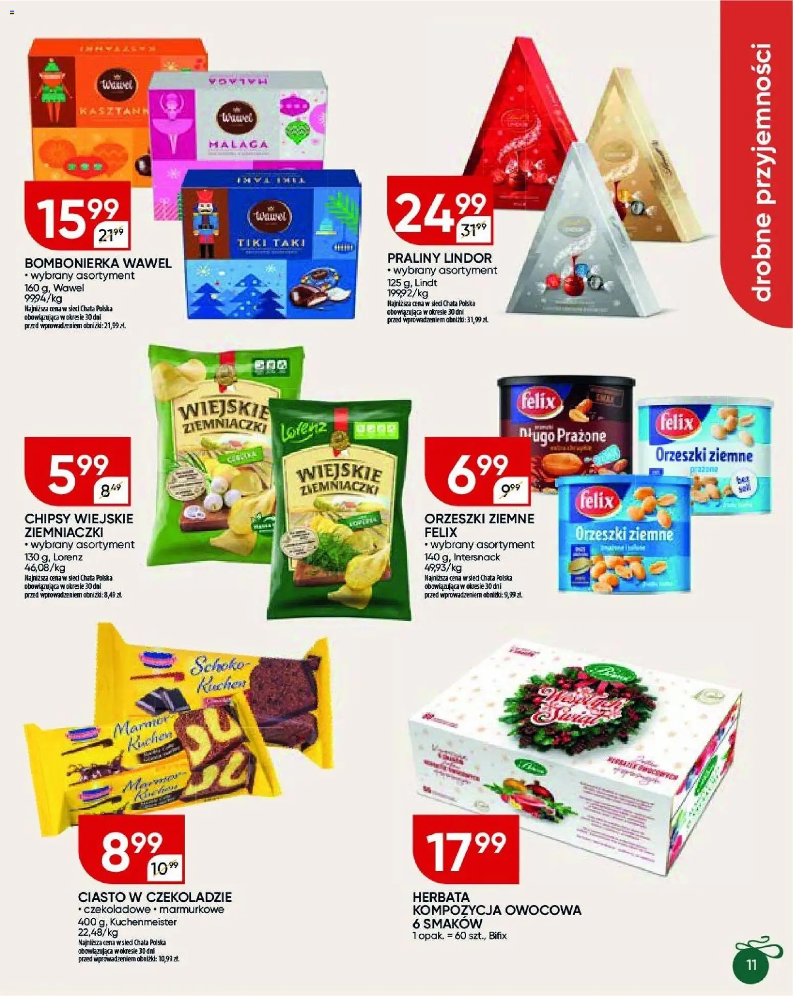 Chata Polska Gazetka od 18.12.2025 | Strona: 31 | Produkty: Chipsy, Praliny, Orzeszki ziemne, Herbata