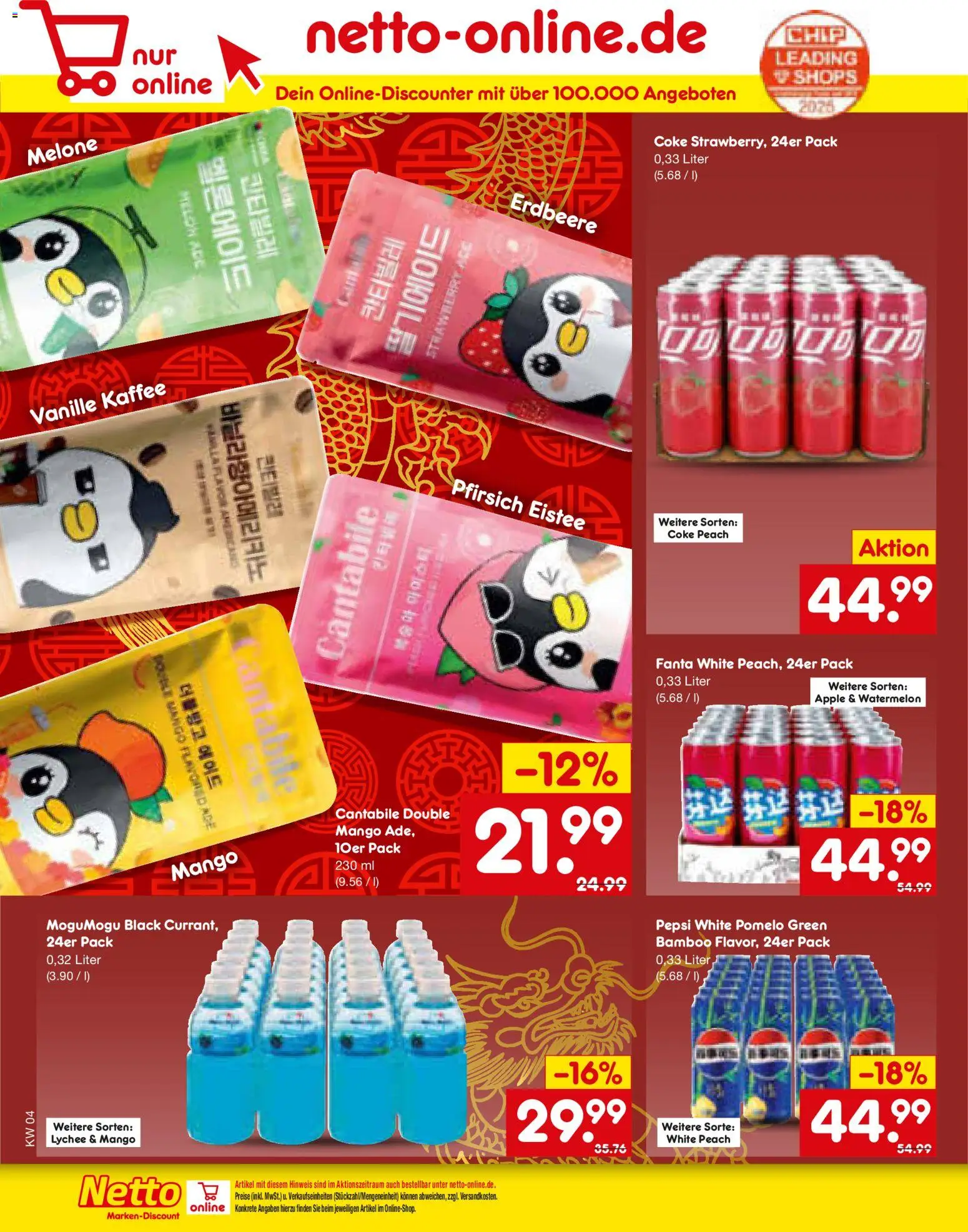 Netto Marken-Discount Prospekt 	 – gültig ab 19.01.2026 | Seite: 18 | Produkte: Fanta, Kaffee, Apple, Pfirsich