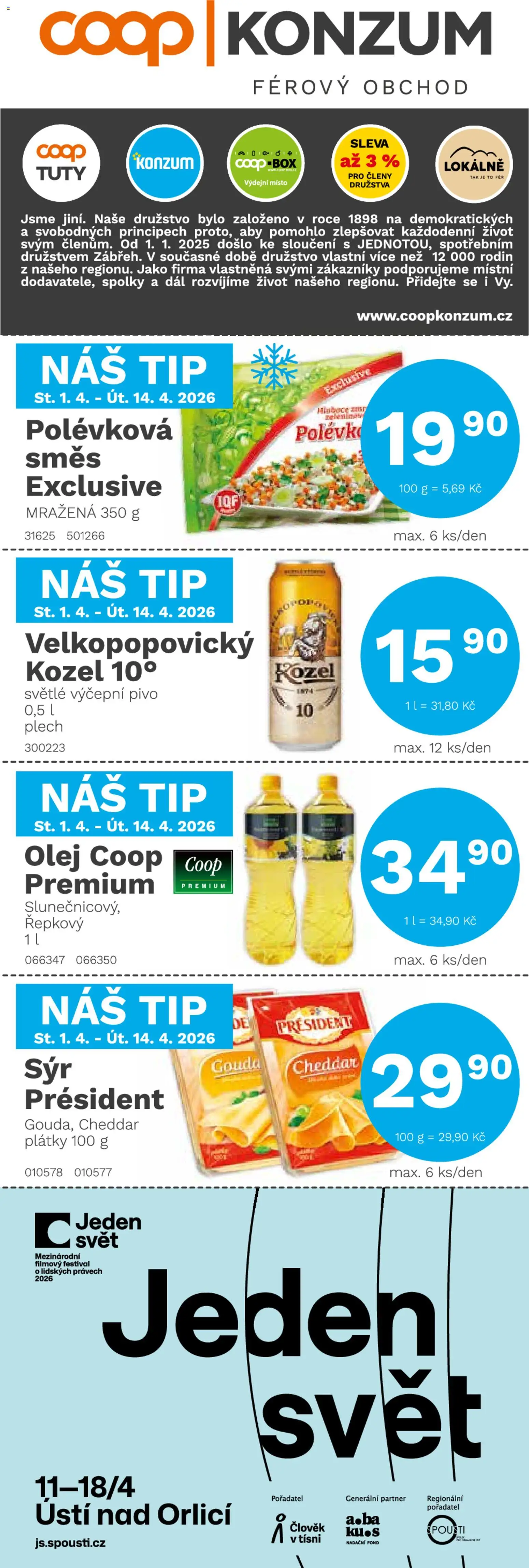 Konzum leták od 01.04.2026 💥 Nenechte si ujít TOP nabídky! ⭐ | Ceská republika